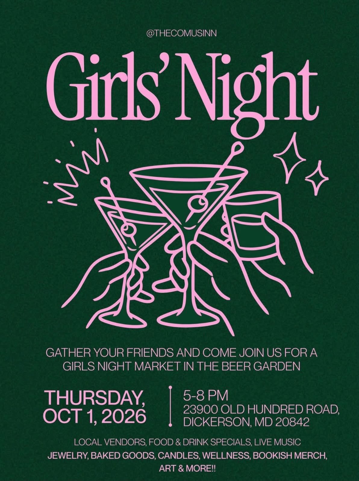 Girls Night Out at The Comus Inn in Dickerson