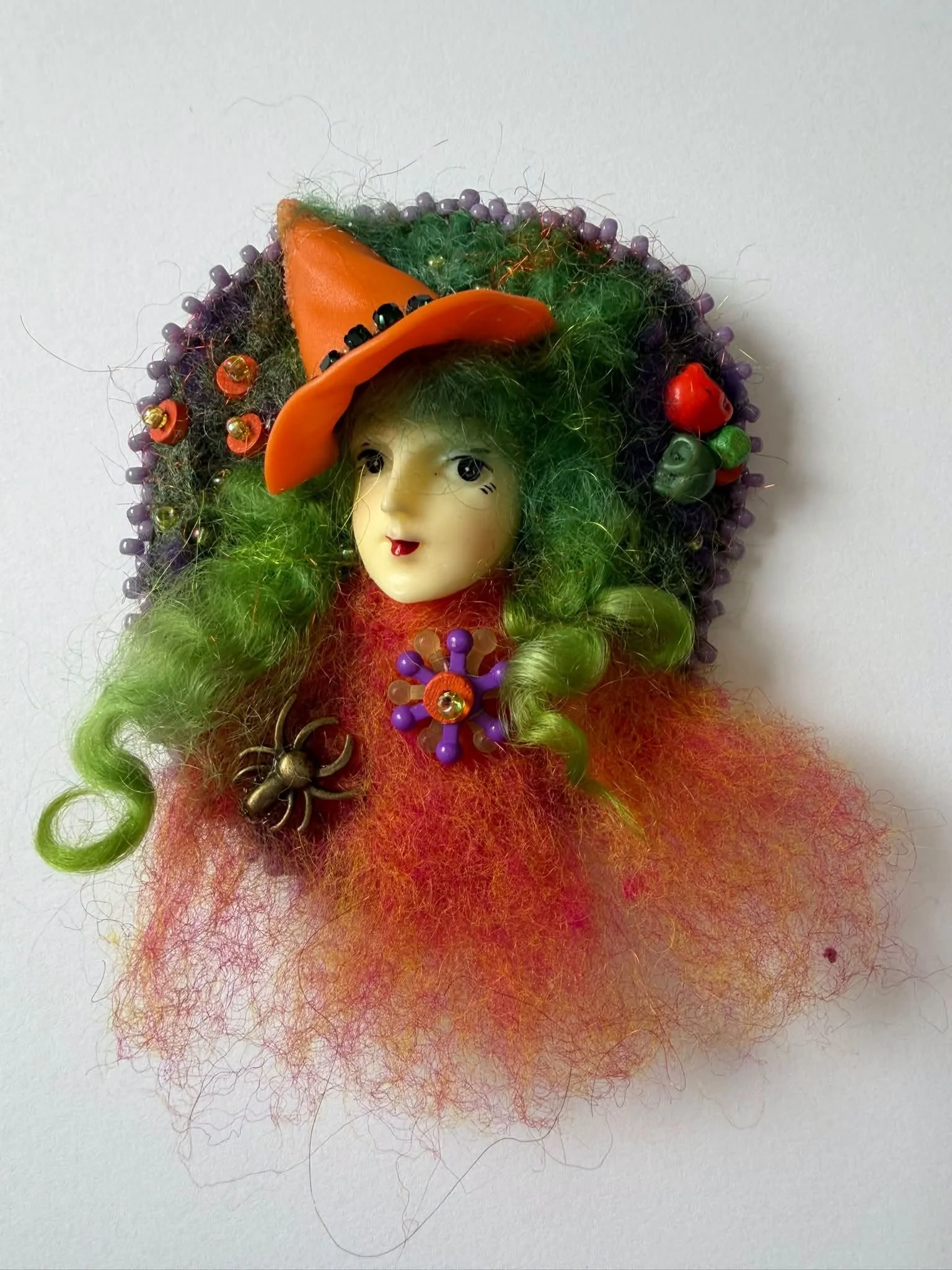 Needle felted rainbow ladies with Elizabeth du Toit-in studio 