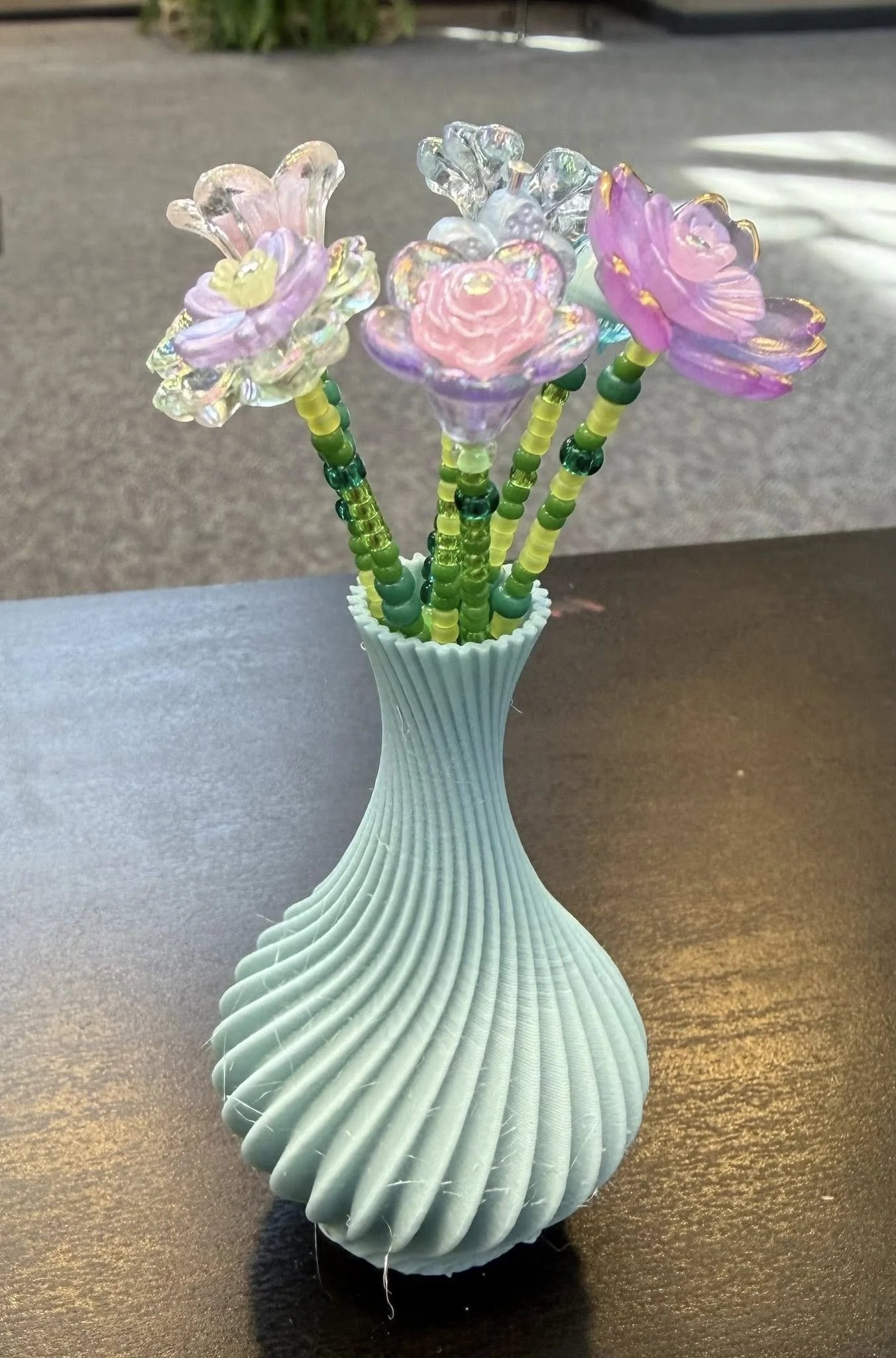 robin egg blue vase with purple flowers.jpg