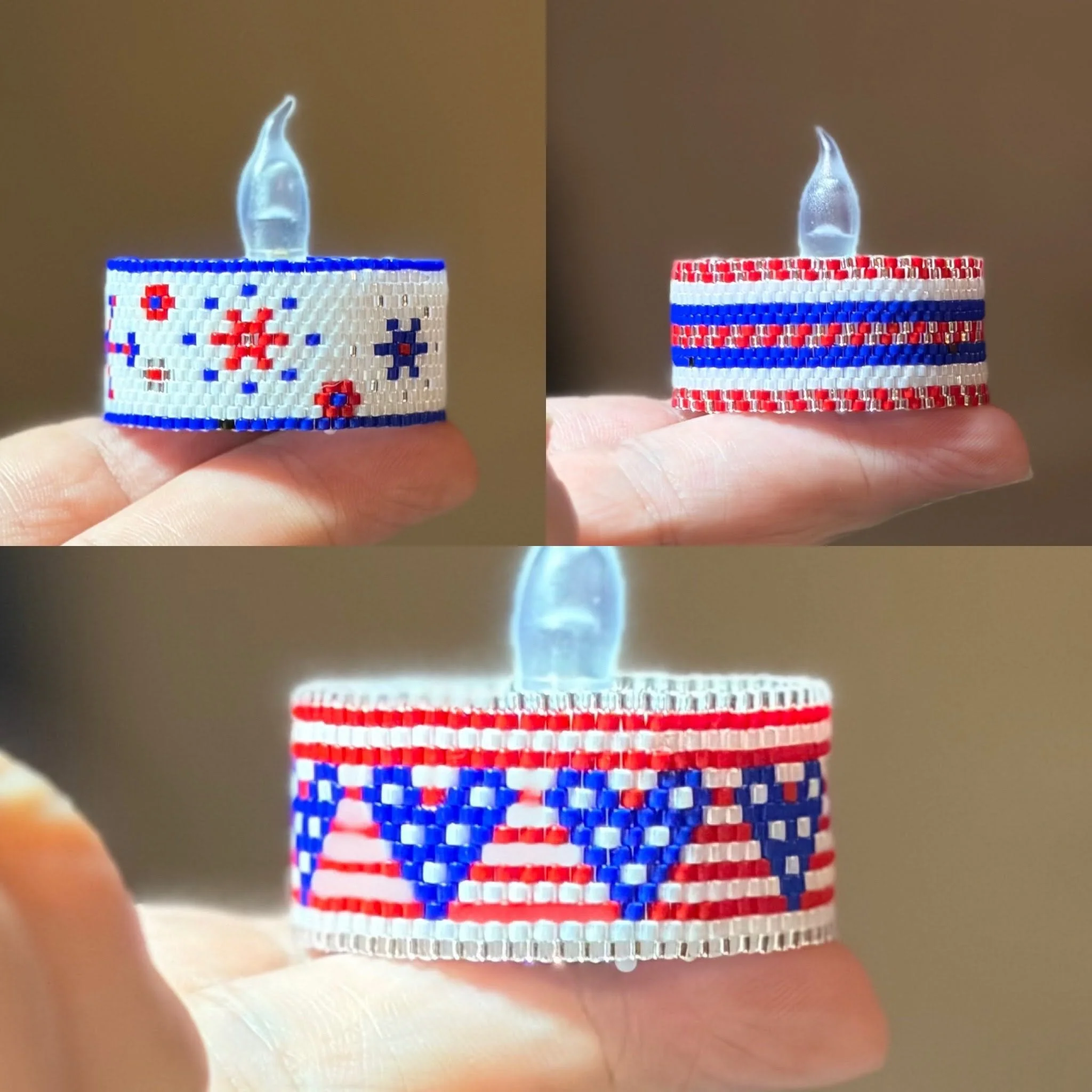 4th of July Tea Light Trio or One-by-One