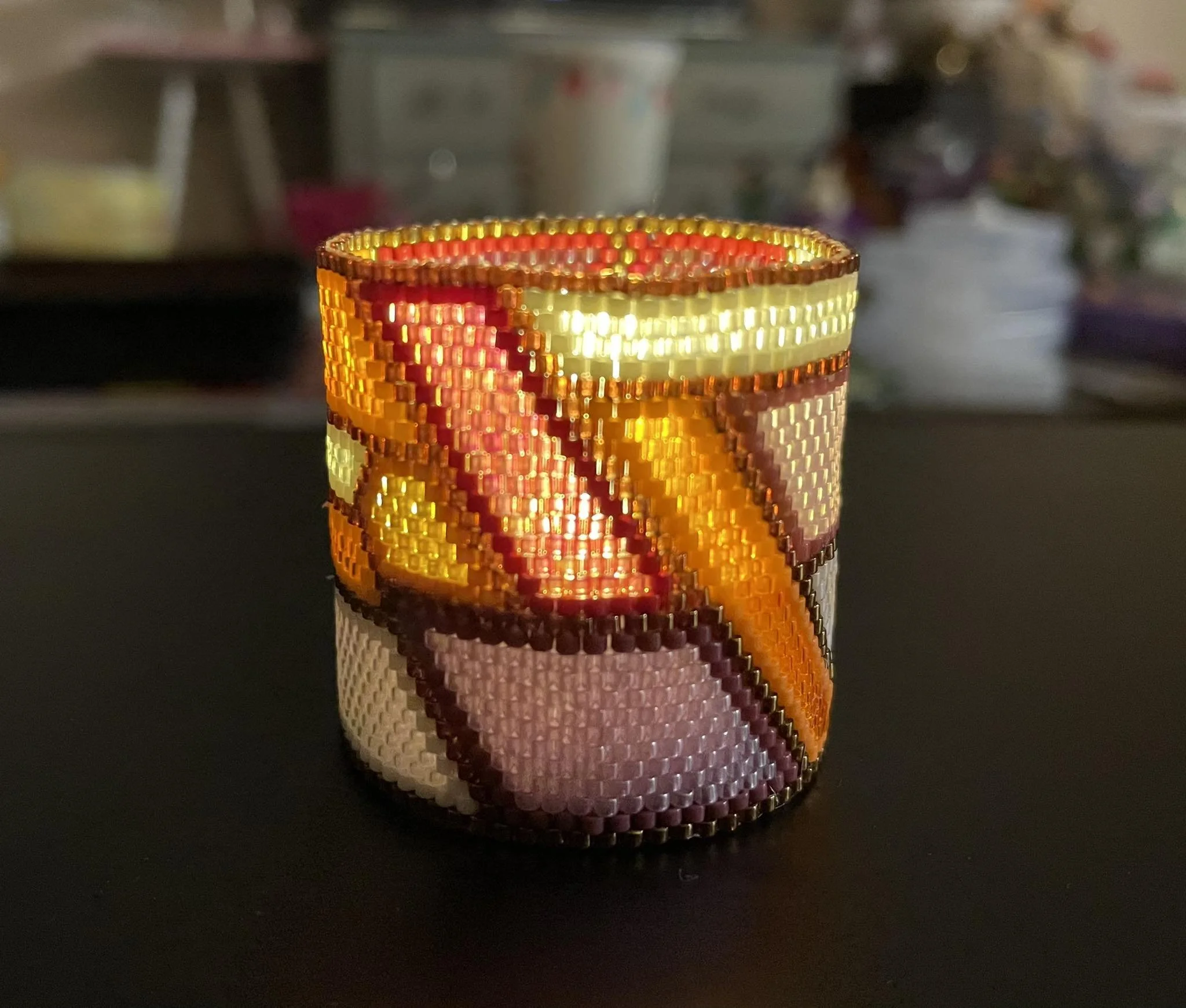 Large autumn stained glass tea light.jpg