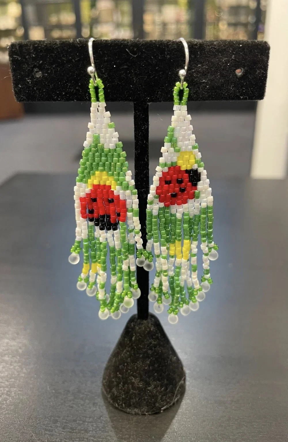 Ladybug Fringe Earrings