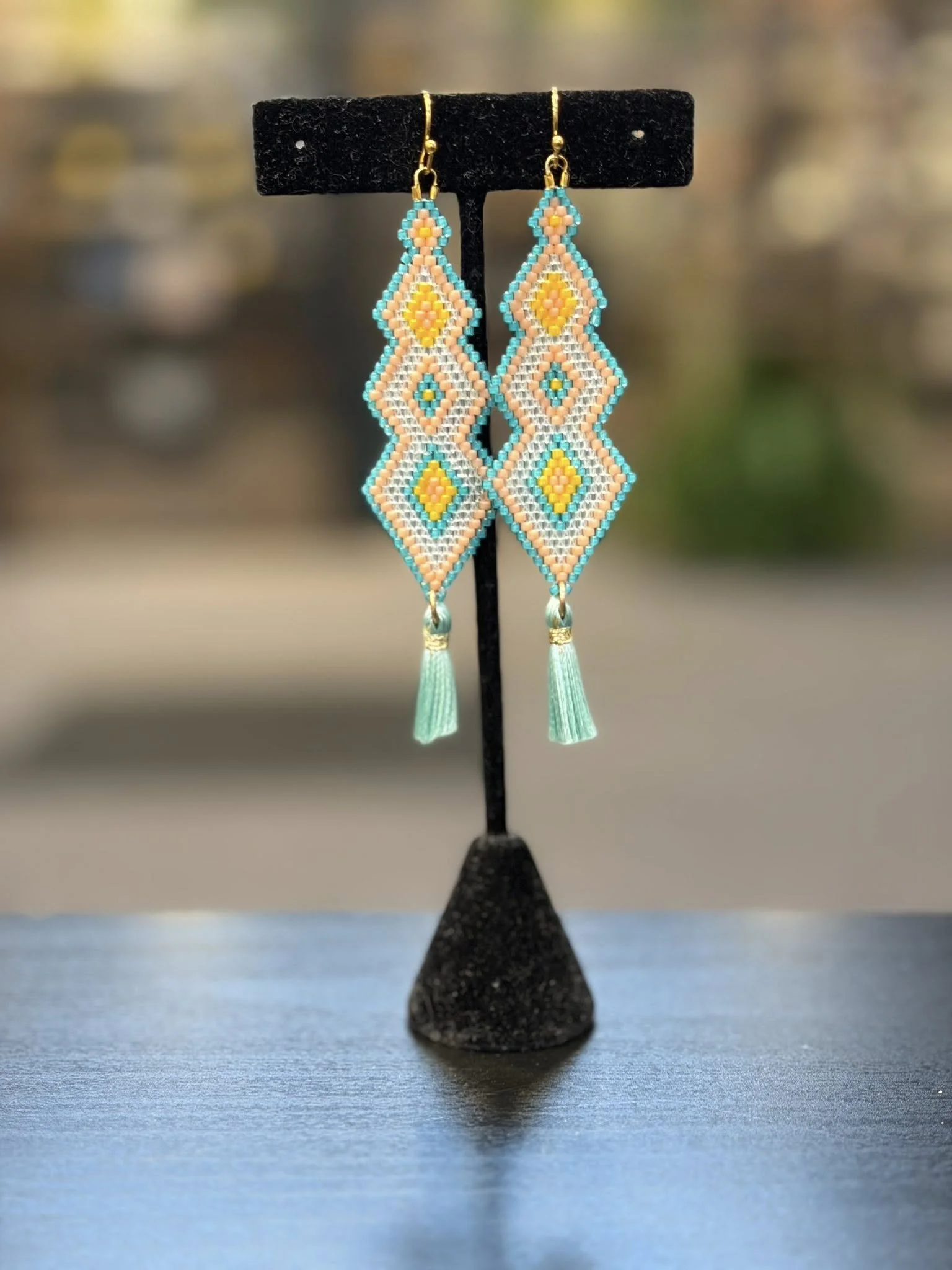 Triangle Brick Stitch Earring