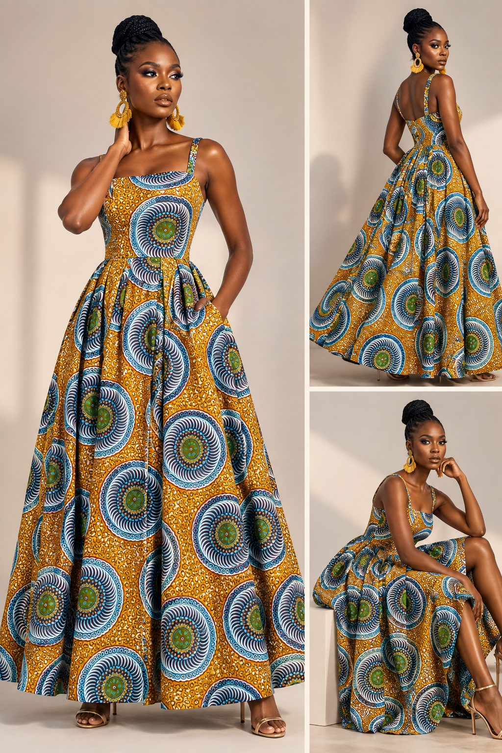 Crowned Elegance Royal-Senchi Maxi Dress