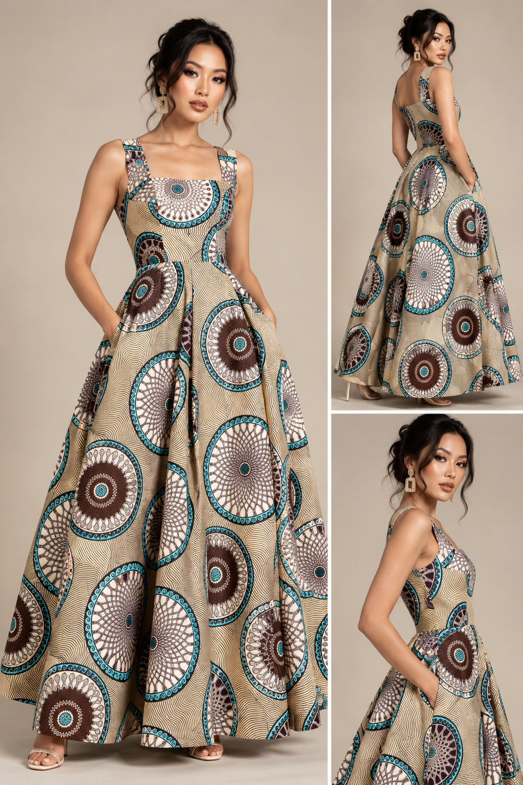 Crowned Elegance Ivory Maxi Dress