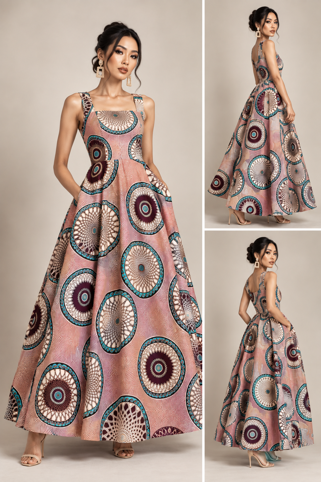 Crowned Elegance Flamingo San Maxi Dress