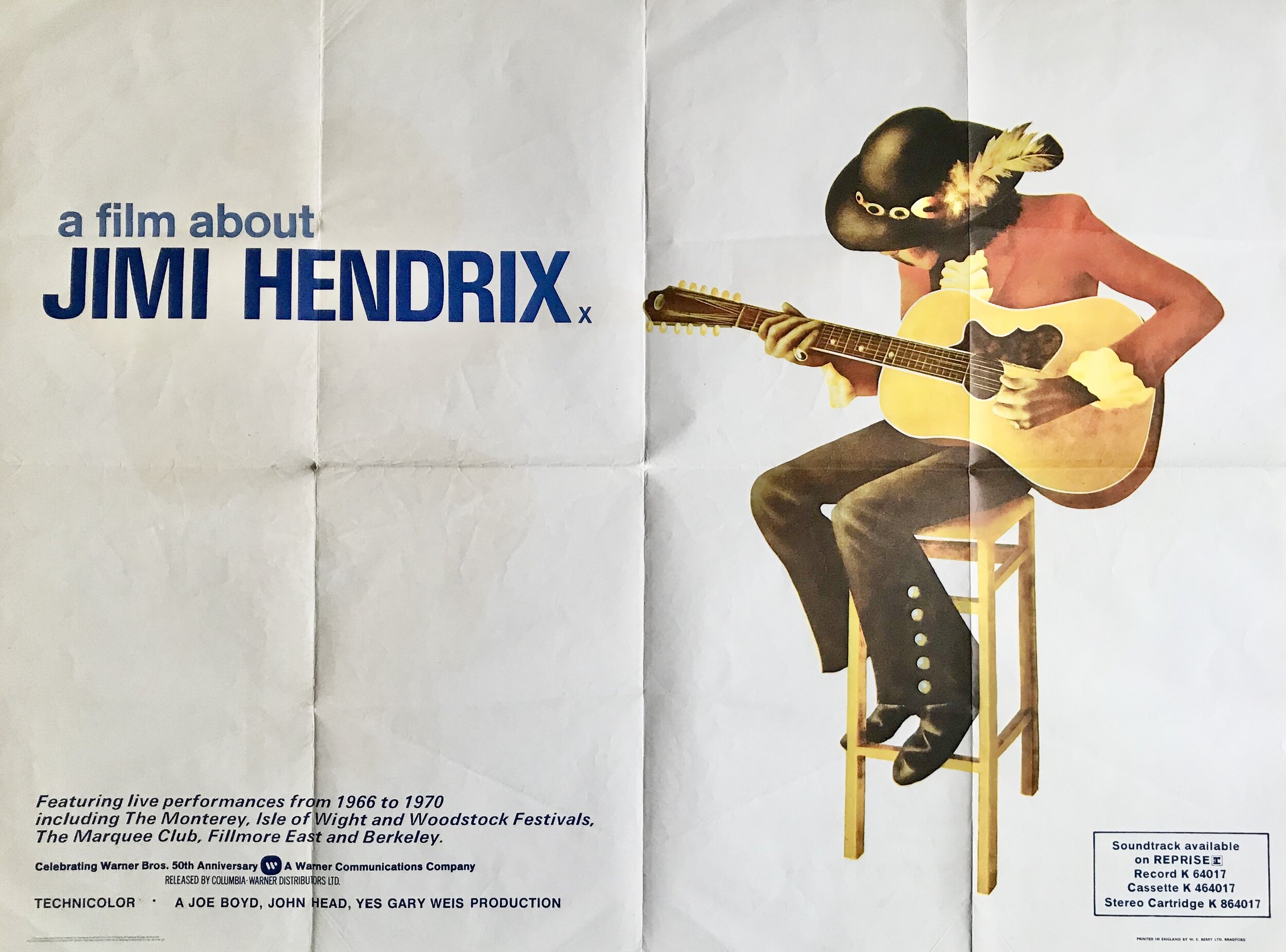 A Film About Jimi Hendrix Quad Poster — 20th Century Movie Posters