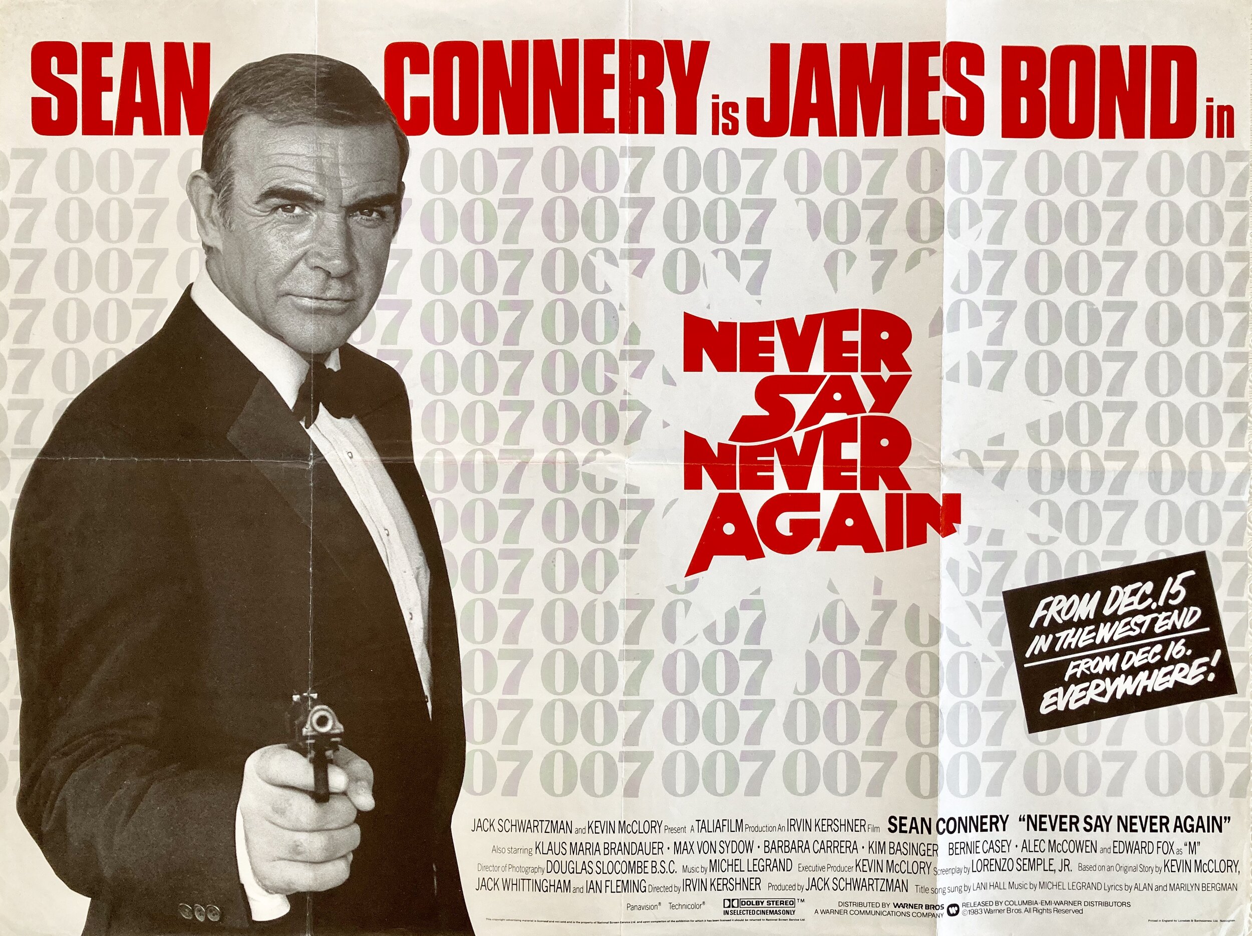 Never Say Never Again Advance Movie Film Cinema Quad Poster