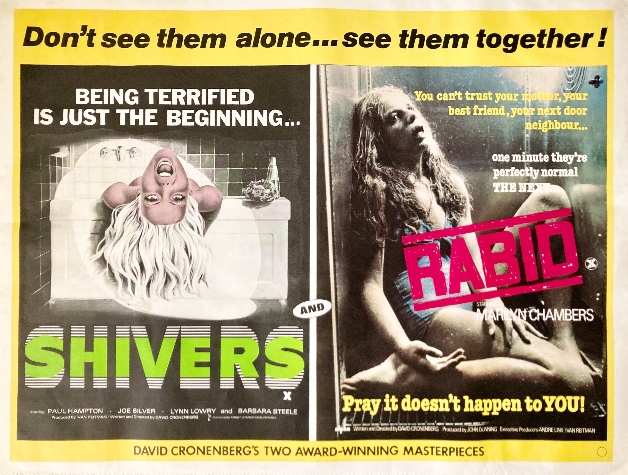 Shivers & Rabid Double Bill Quad Poster
