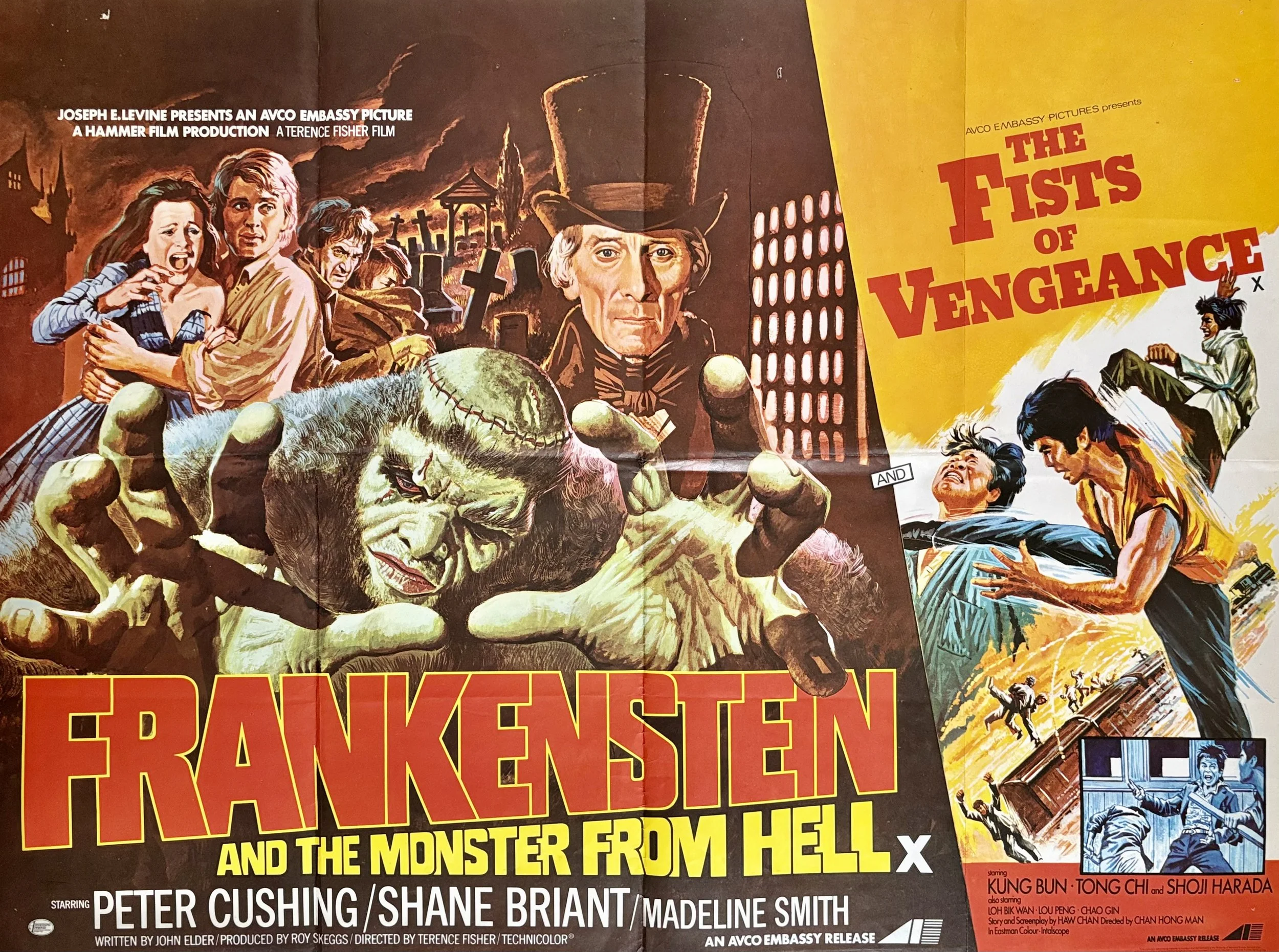 Frankenstein and The Monsters From Hell Quad Poster