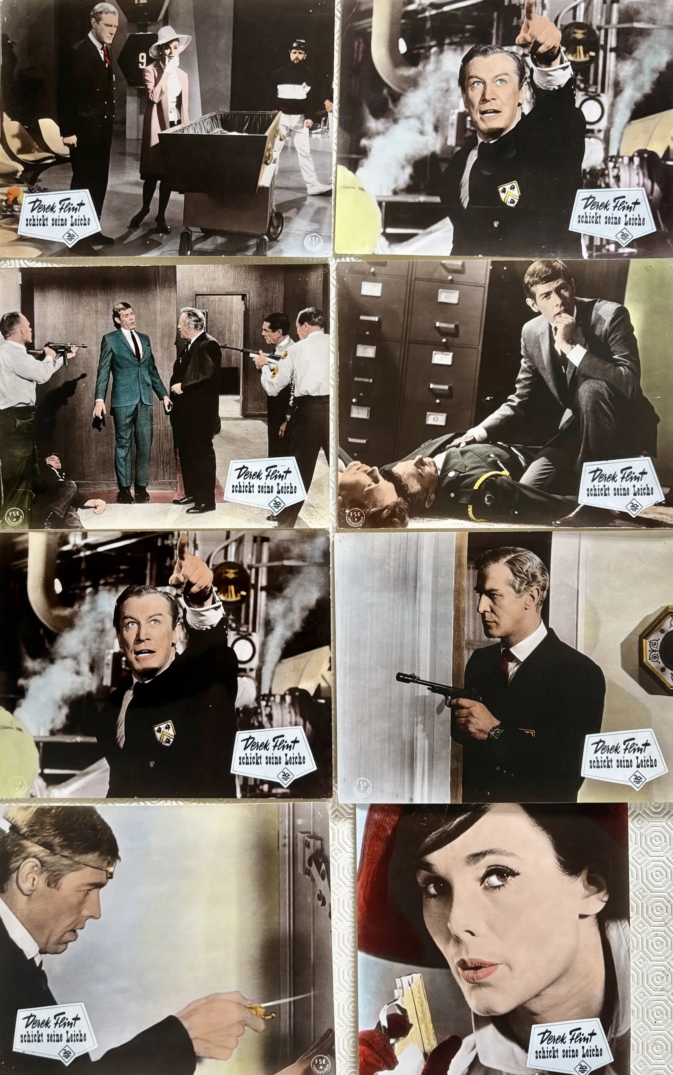 Our Man Flint set of 8 Original 1966 German Lobby Cards