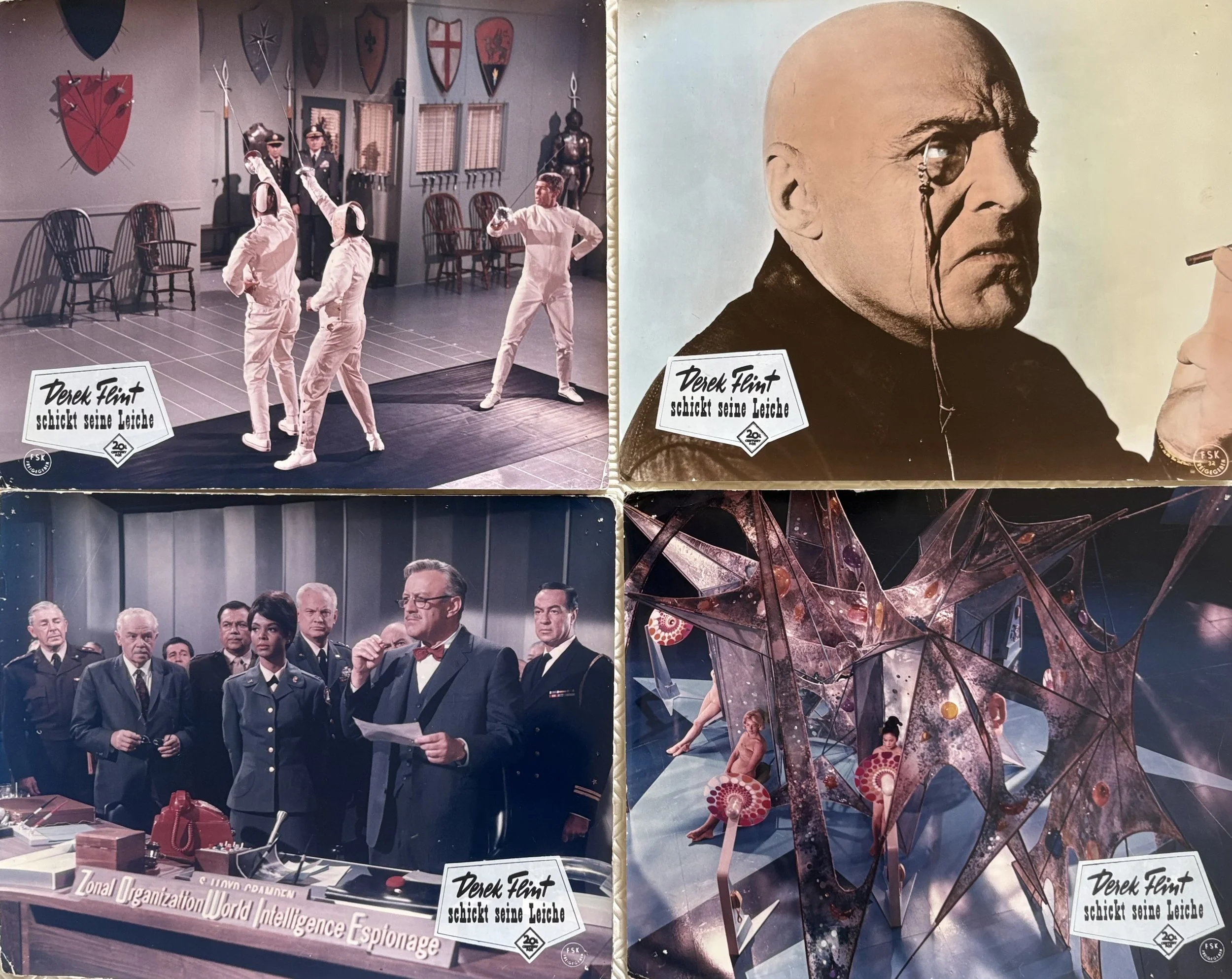 Our Man Flint set of 4 Original 1966 German Lobby Cards