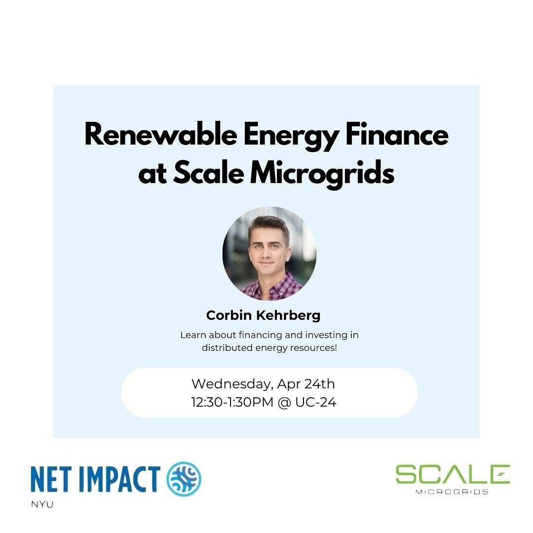 Join us this Wednesday to learn about financing in the distributed energy resources!🍃