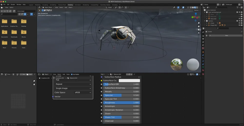 Developing a 'Glass' material through the use of nodes