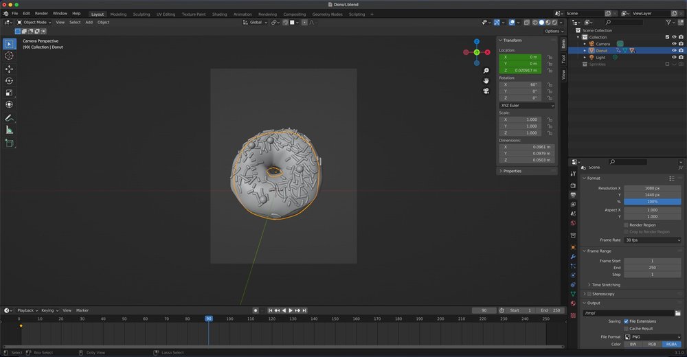 Keyframing rotation, with the camera locked