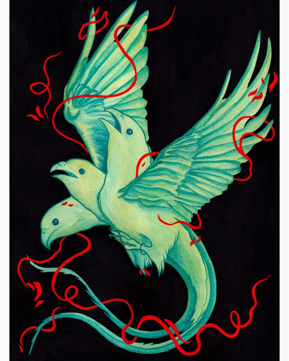 🌹 &ldquo;Scream&rdquo; 🌹
A3 watercolour, acrylic gouache and ink on 300gsm cold-pressed watercolour paper.
.
I created this painting during the late nights and weekends of my 3D internship! 
Had lots of fun with this one, as part of me really just 