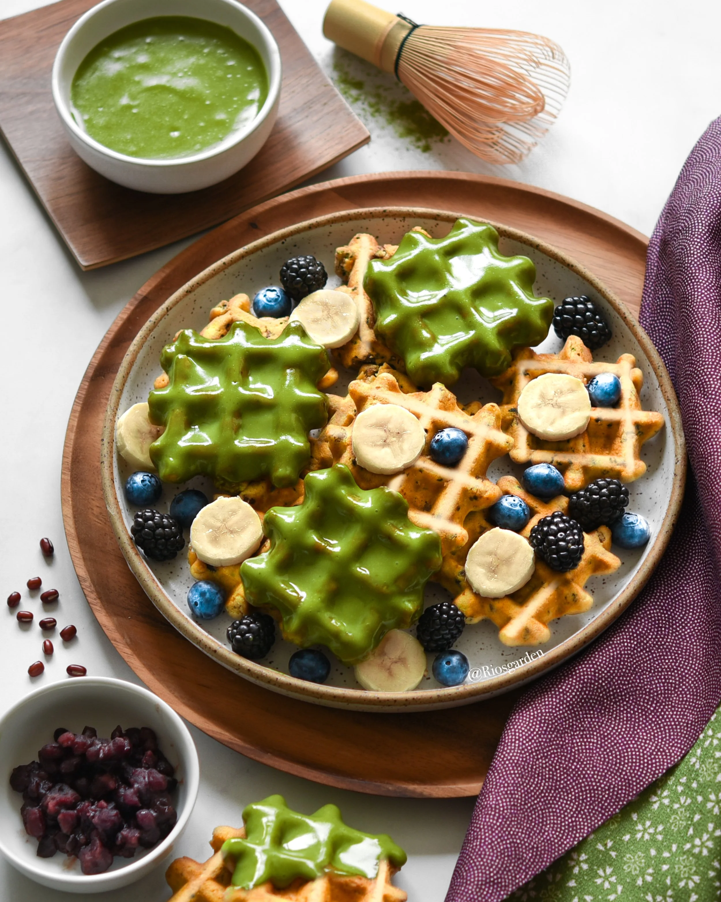 Matcha waffles