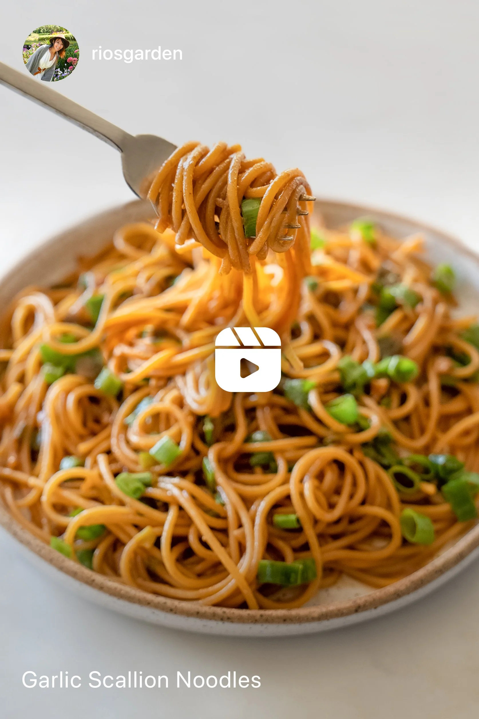 Garlic Scallion Noodles with Peanut butter