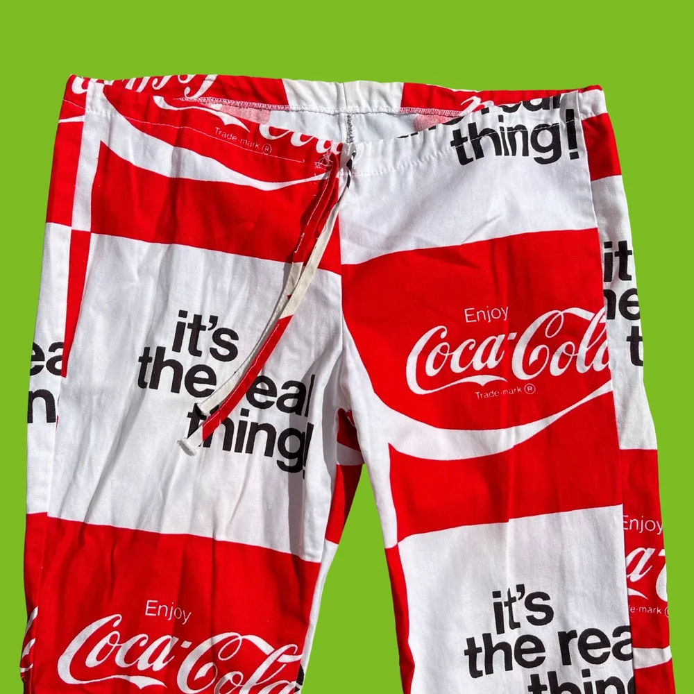 Vintage 70's drawstring Coca Cola pants — Pink Fink Vintage