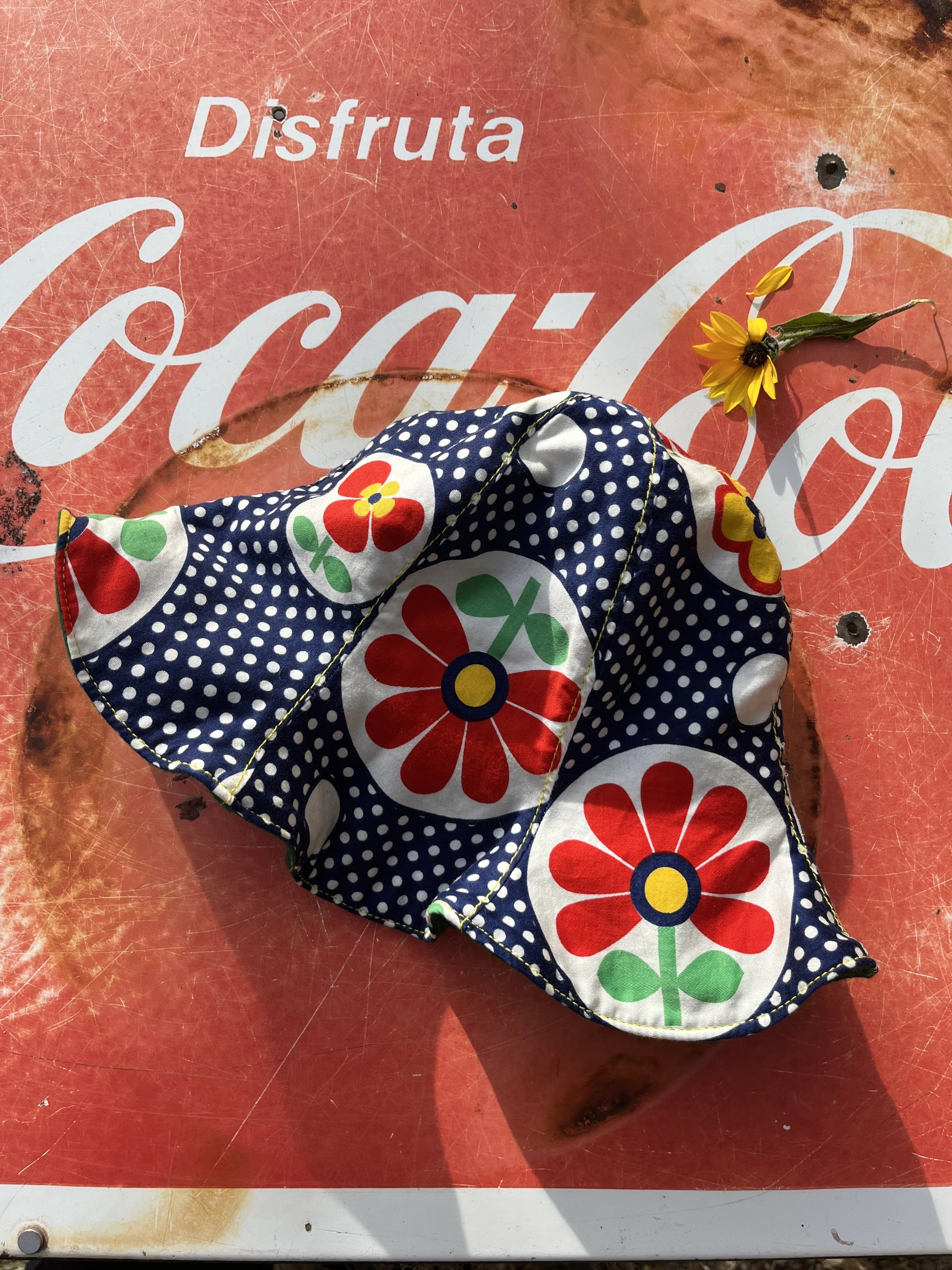 Vintage handmade floppy floral Sun hat