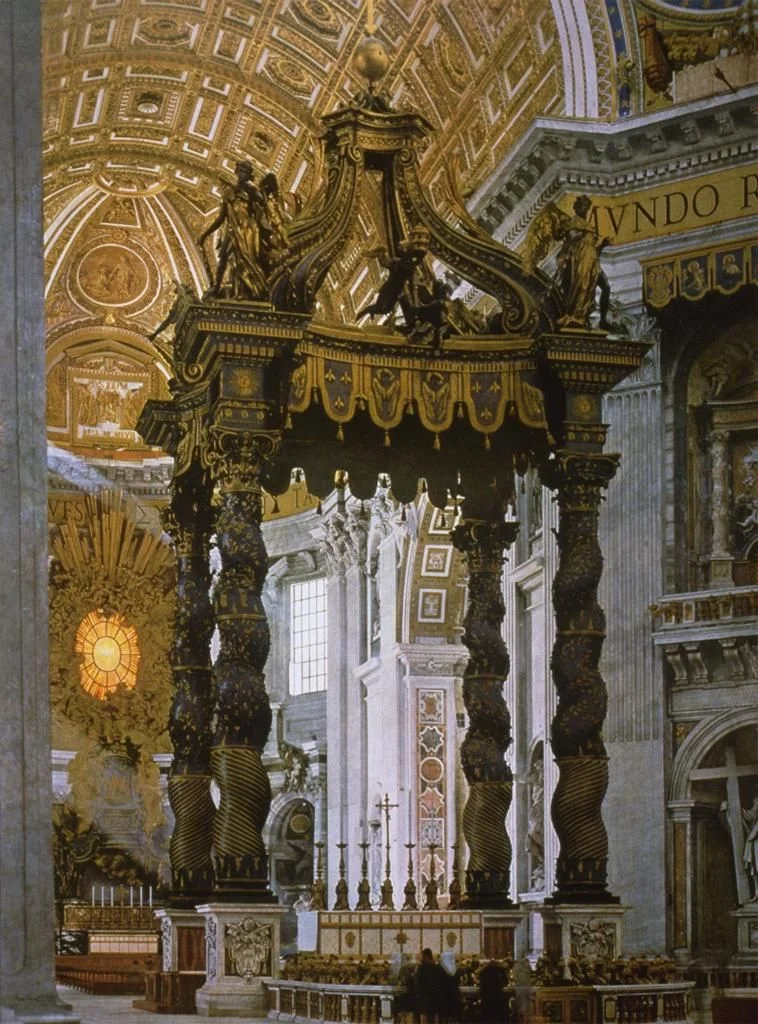 Baldacchino di San Pietro, Gian Lorenzo Bernini, gilt bronze, 1623 - 1634
