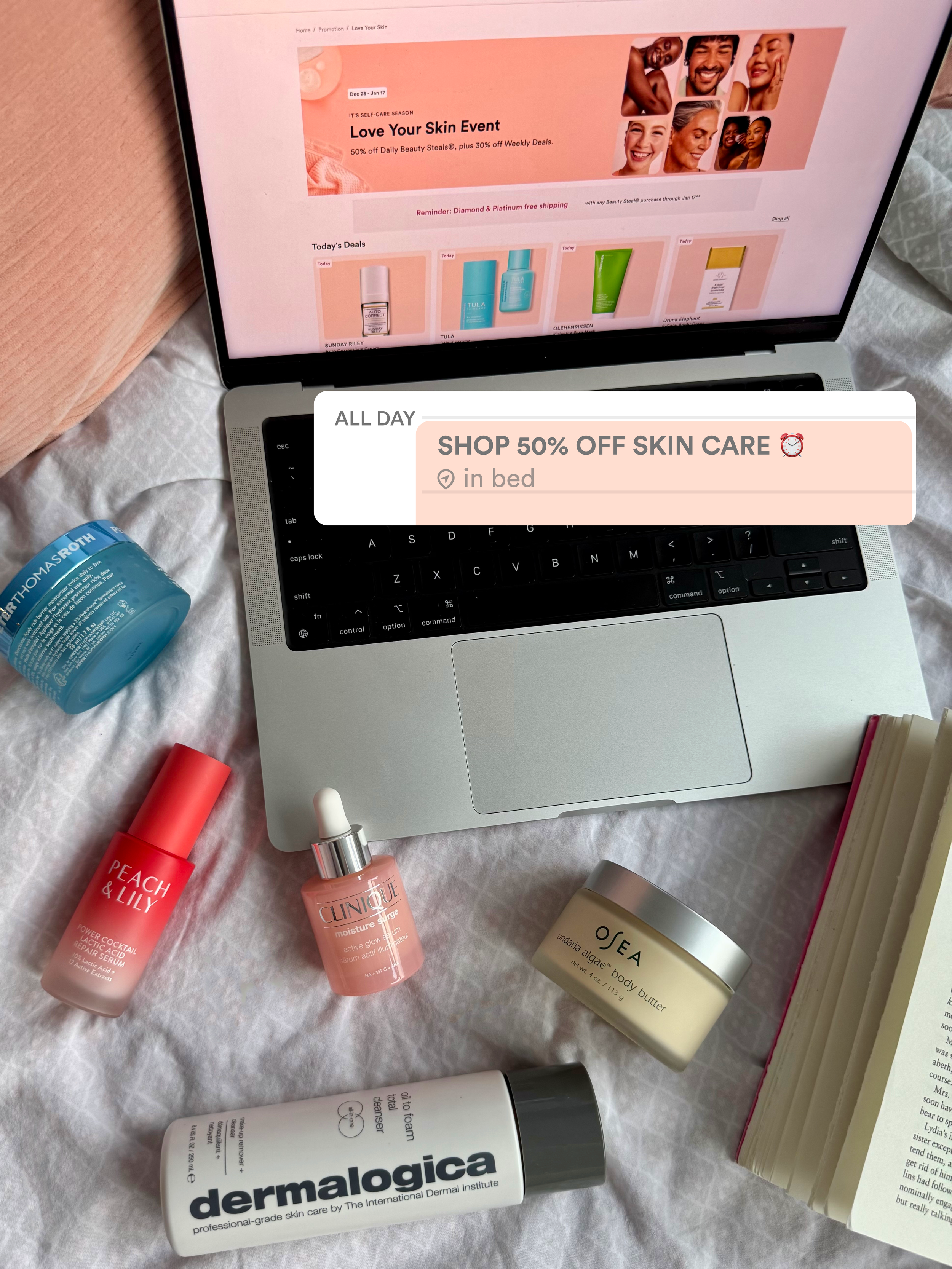 Don’t snooze, self-care hours are all day, every day. 😏✨ Shop 50% off Daily Steals—Love Your Skin Event fresh finds are waiting for you!