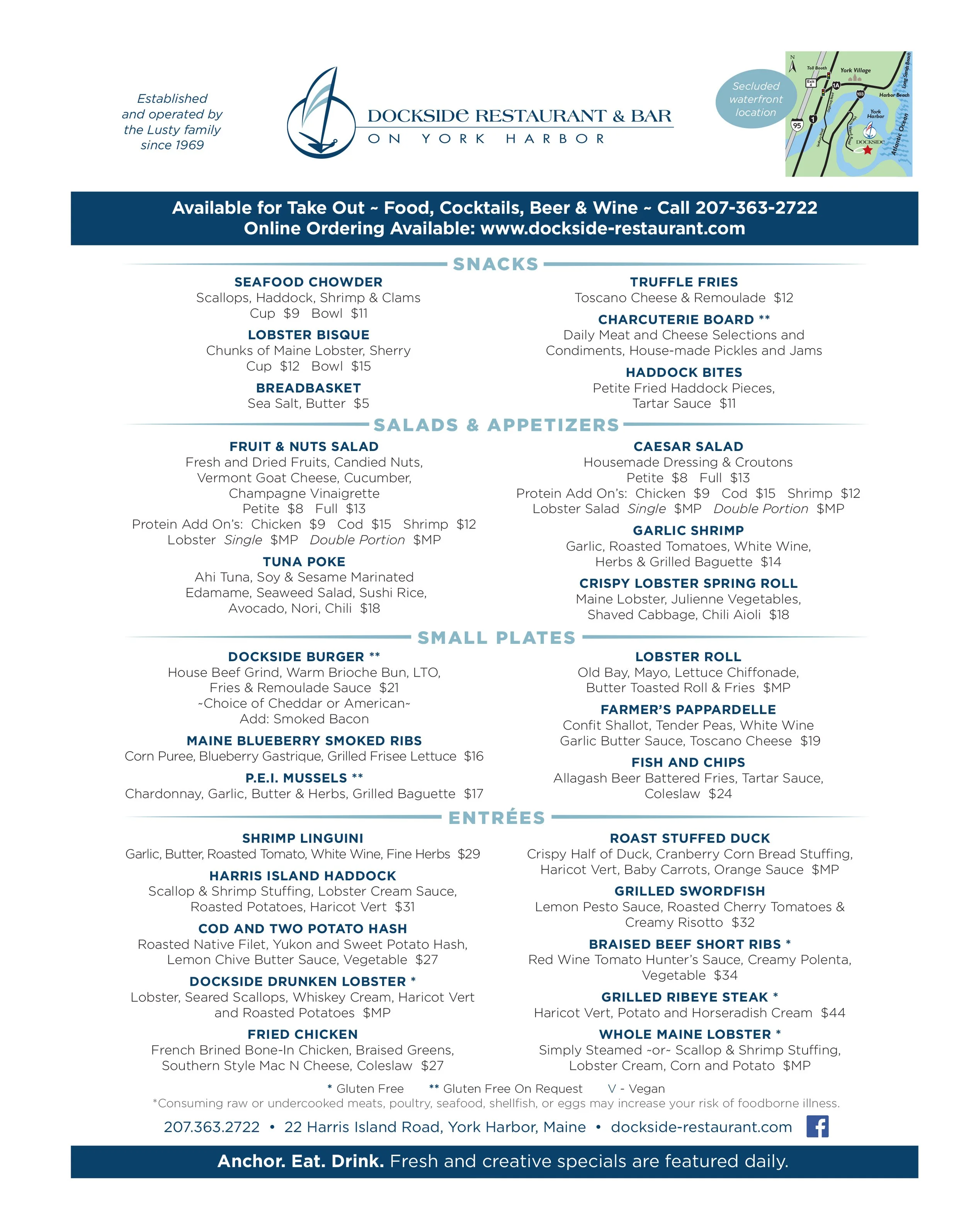 York, Maine Restaurant Spectacular Waterfront Views — Dockside