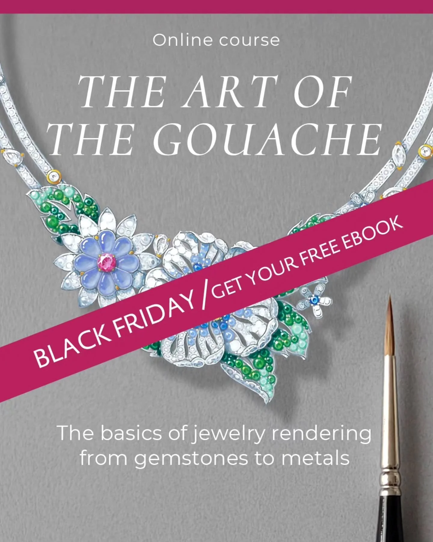 🎁 Comment GOUACHE LINK pour apprendre les bases de la gouache en bijouterie, et recevoir votre e-book gratuit.
Le gouaché est bien plus qu'une technique traditionnelle utilisée par les grandes maisons - c'est un véritable atout créatif qui transfor