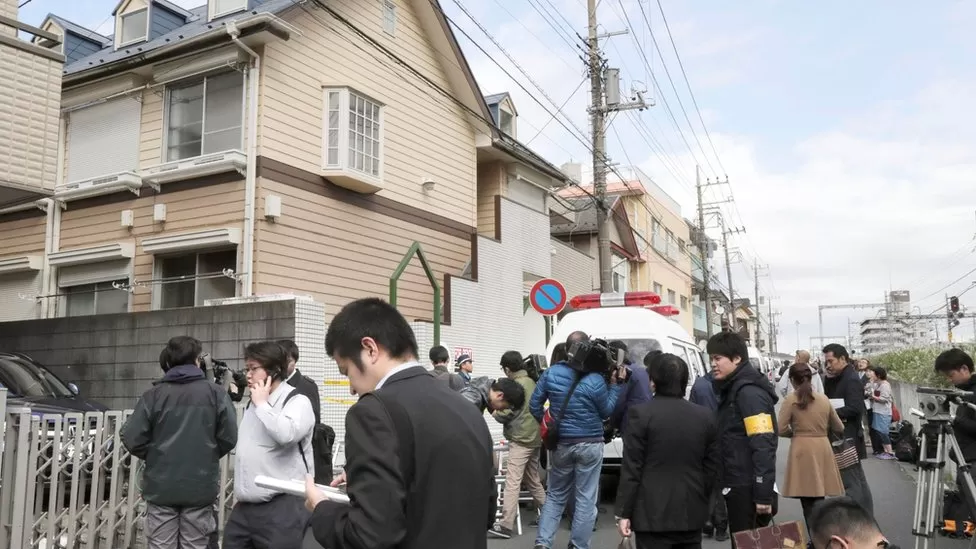  Reporters outside Takahiro’s house 