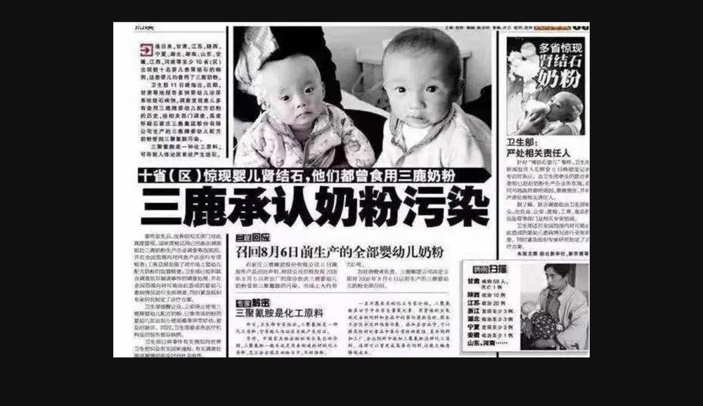  Newspaper with the headline: San Lu Admits to Milk Powder Contamination, 2008 