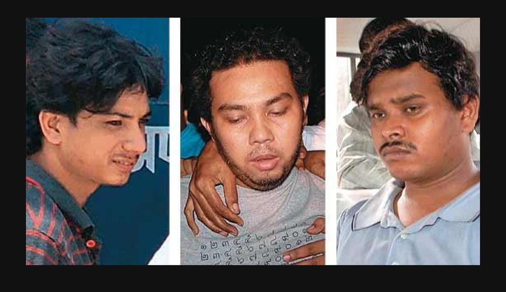  Rajkumar, Krishna Thadarai and Vijay Mandal, the three domestic helpers 