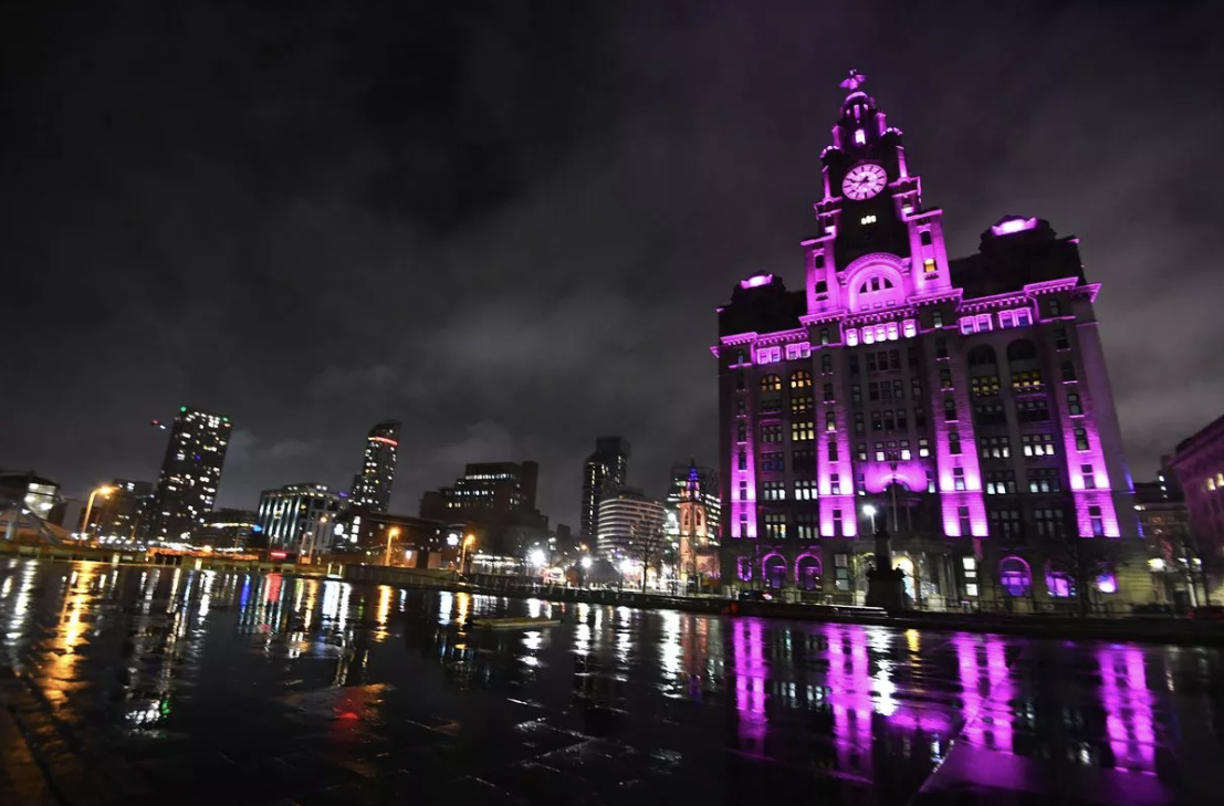  Liver Building in Liverpool lit up in honor of Brianna 