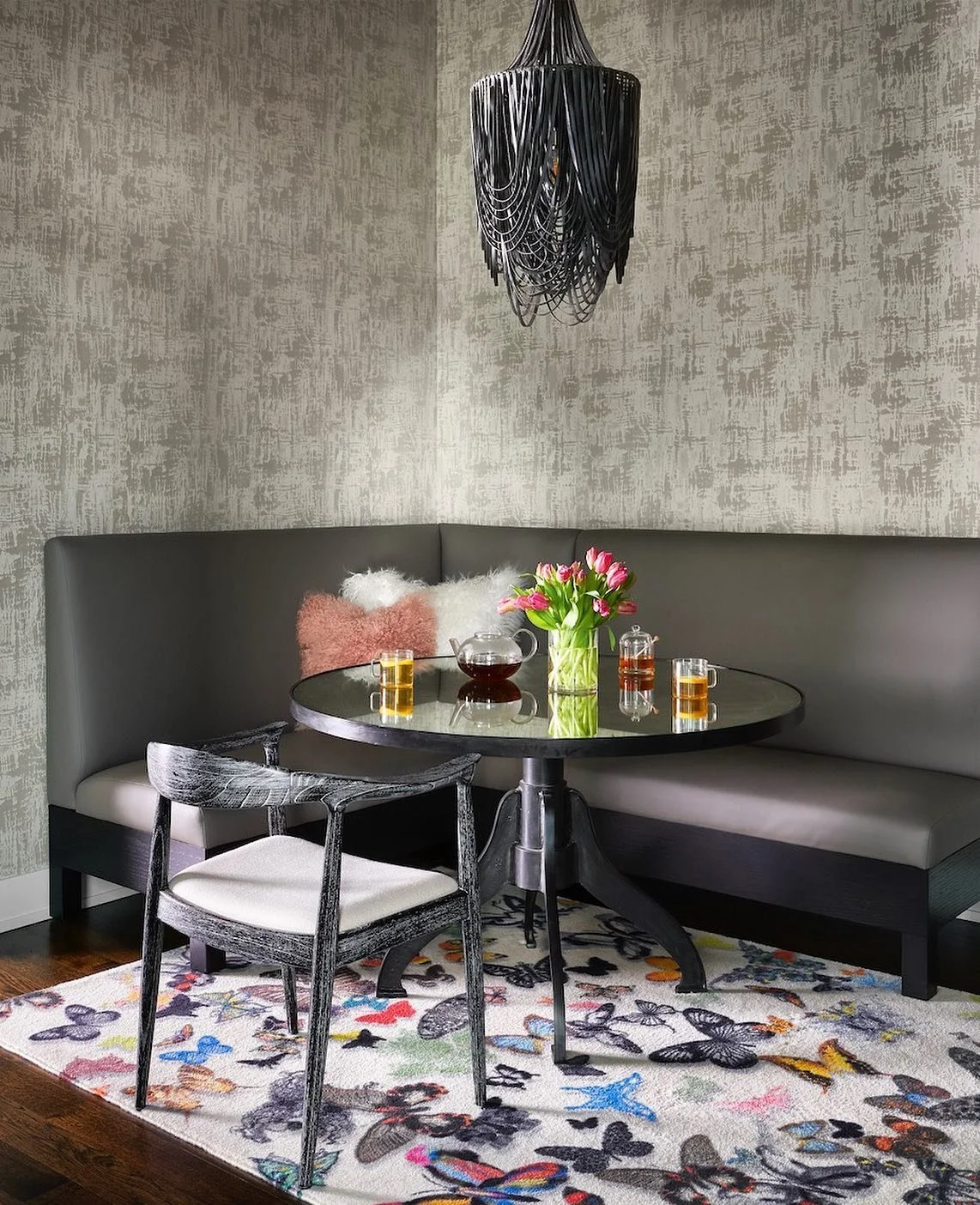 One-of-a-kind textural tea party 🦋 Photo: @rymcdon #interiordesign #luxuryliving #RMID