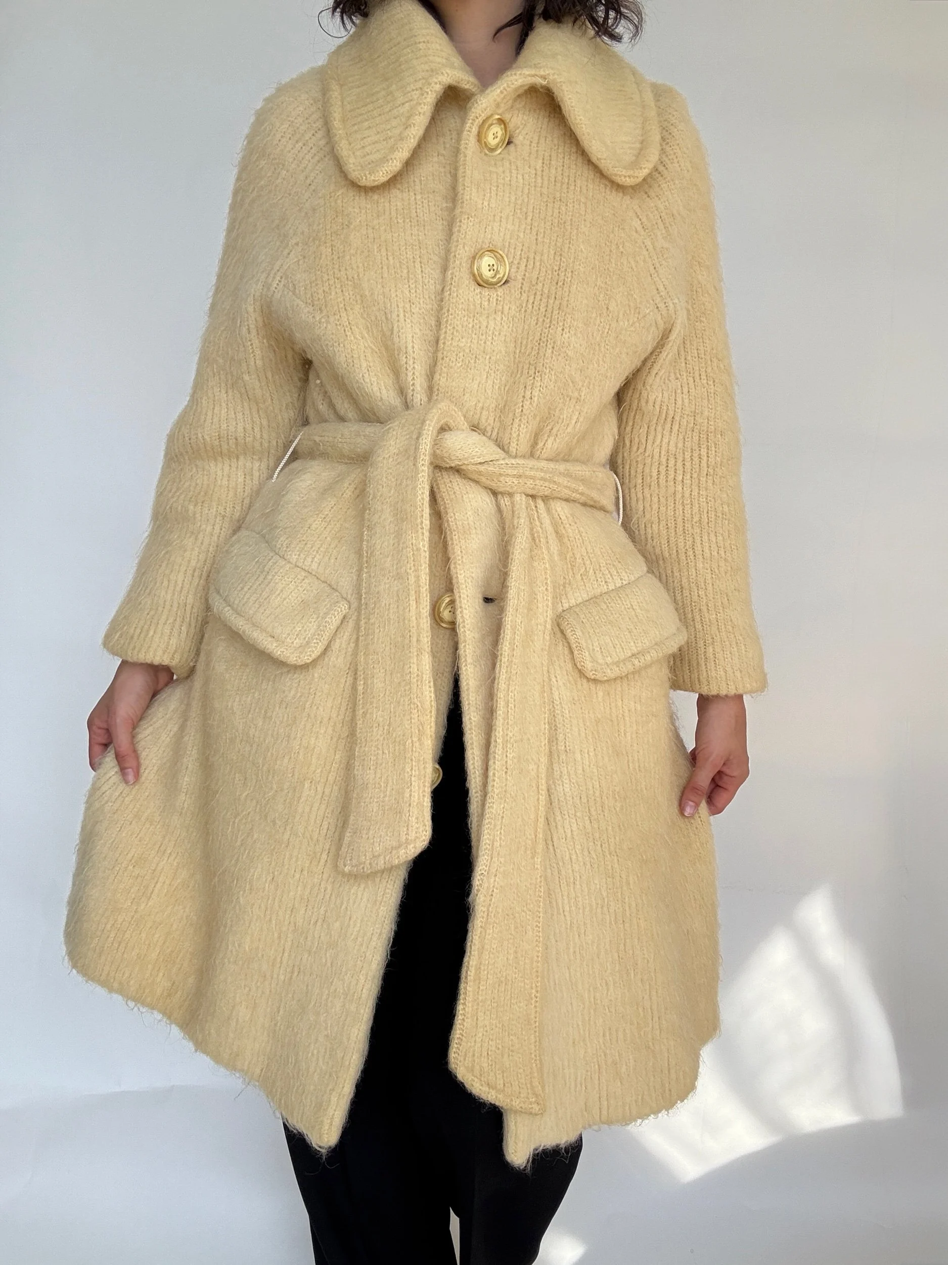 Vintage 1960s Eider Knit Wrap Coat