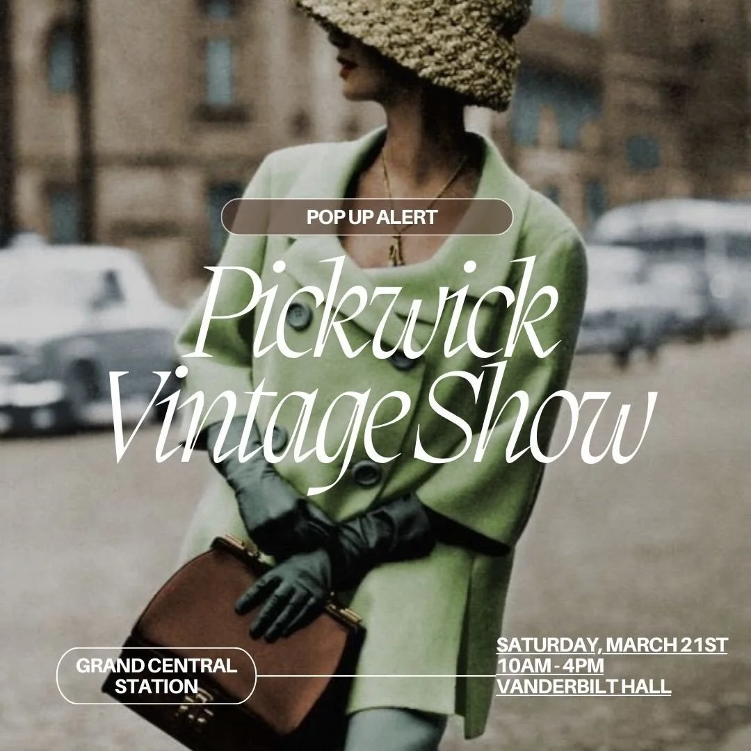 POP UP ALERT: @pickwickvintage 
⠀⠀⠀⠀⠀⠀⠀⠀⠀
We&rsquo;ll be joining some of the best in the biz this Saturday, 3/21 @grandcentralnyc in the Vanderbilt Hall from 10am - 4pm. 
⠀⠀⠀⠀⠀⠀⠀⠀⠀
This was one of our most favorite shows of last year and we&rsquo;re 
