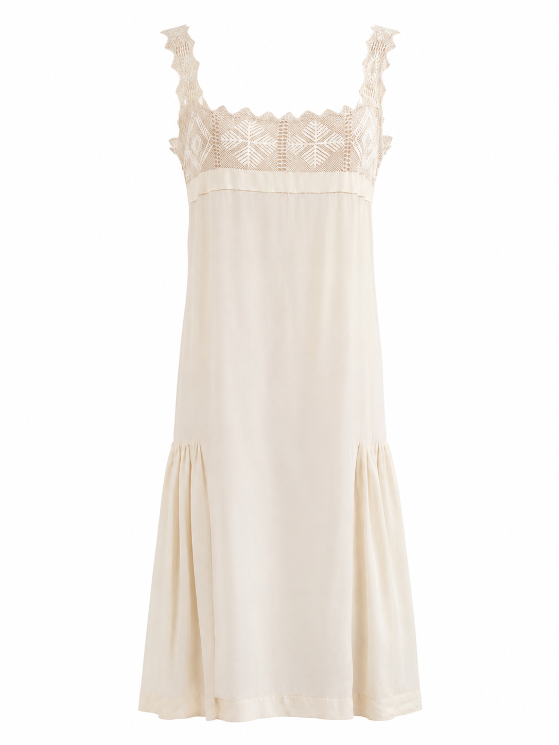1930s Silk Doily Pleated Dress