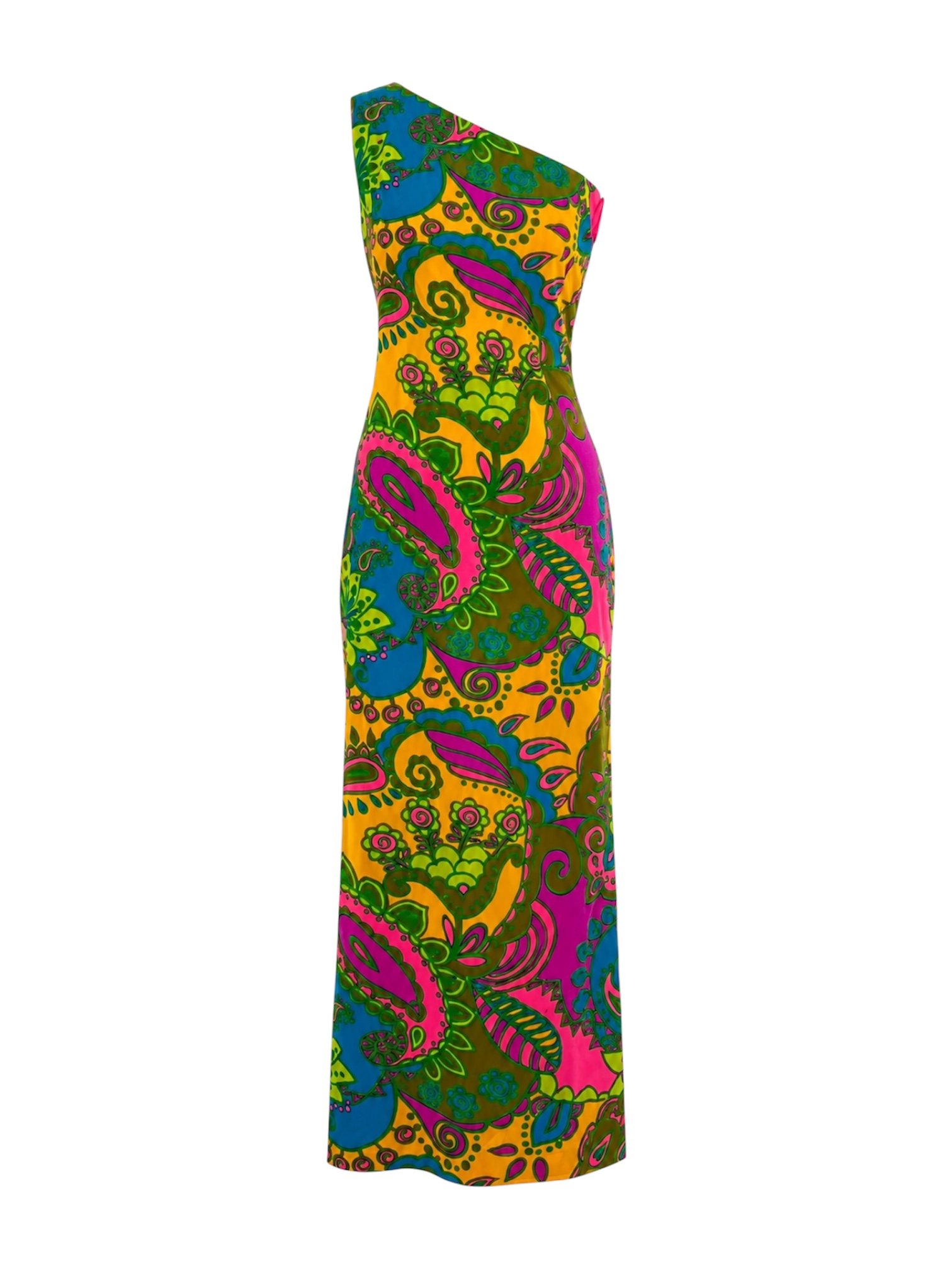 60s-70s Groovy Psychedelic Maxi Dress