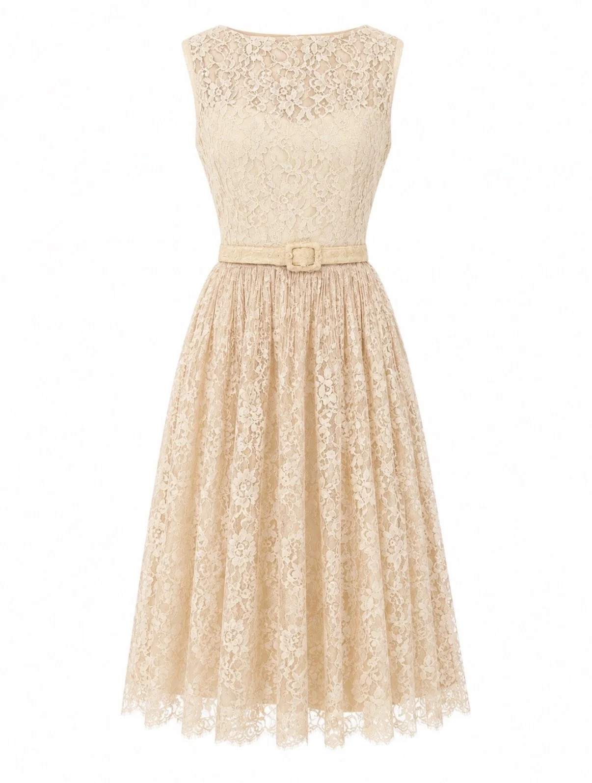 1950s Peach Lace Dress