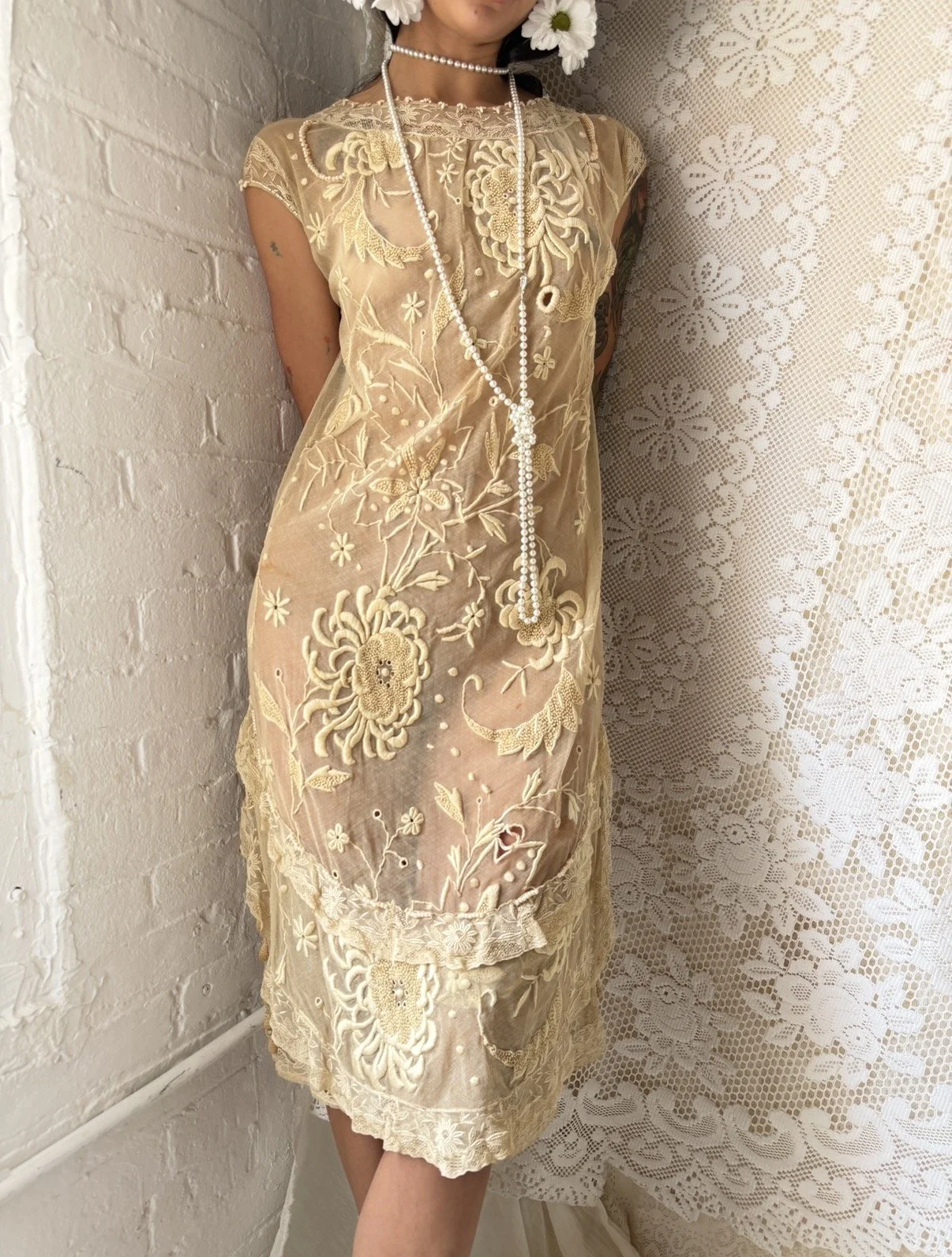 tassel embroidered dress POL Embroidered Detail Tassel Tie Smocked Waist Midi Tiered Cami Dress Zulily