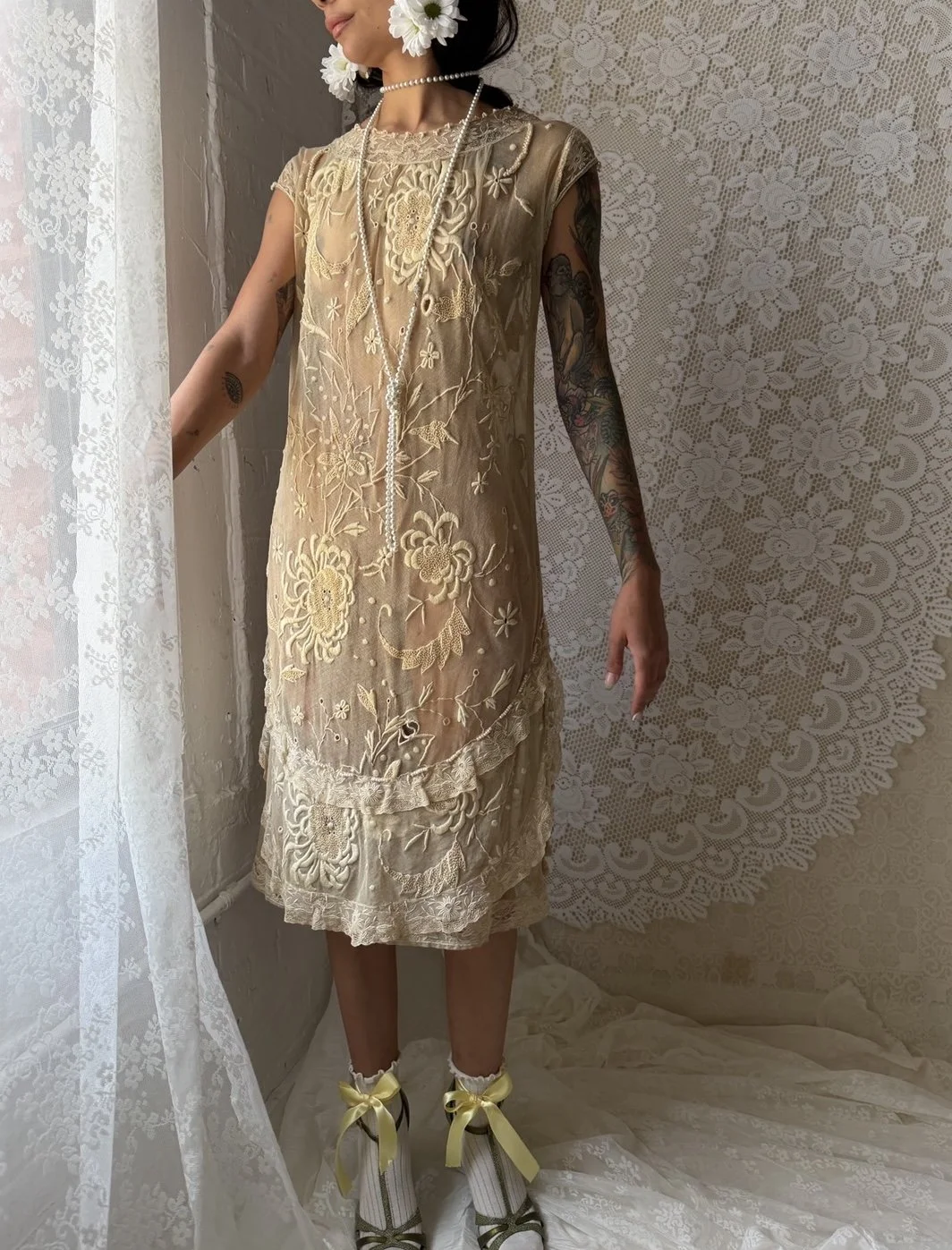 tassel embroidered dress Embroidered Tassel Mini Dress