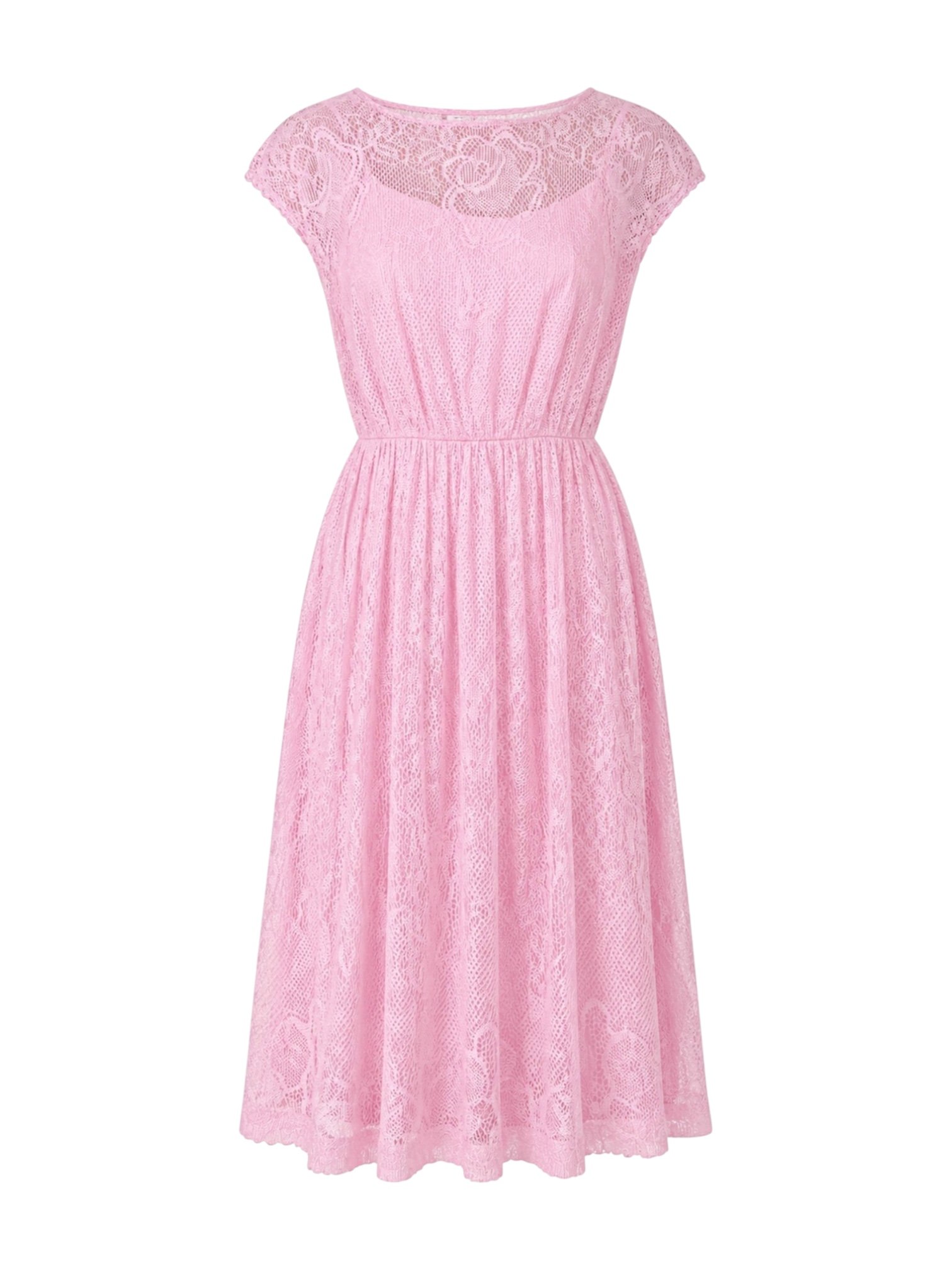 Pink cap sleeve mesh dress