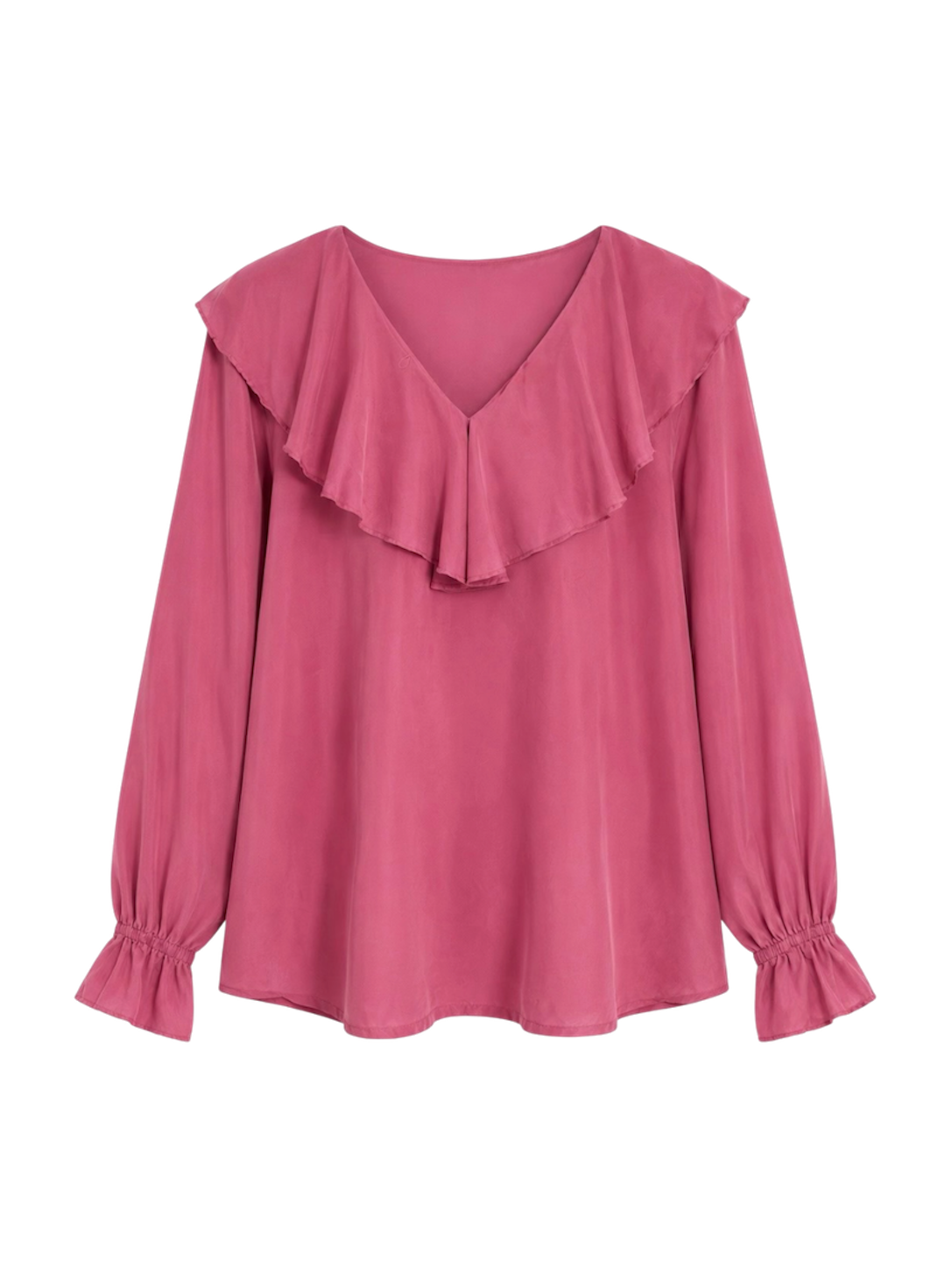 1970s Gitano Silk Ruffle Blouse