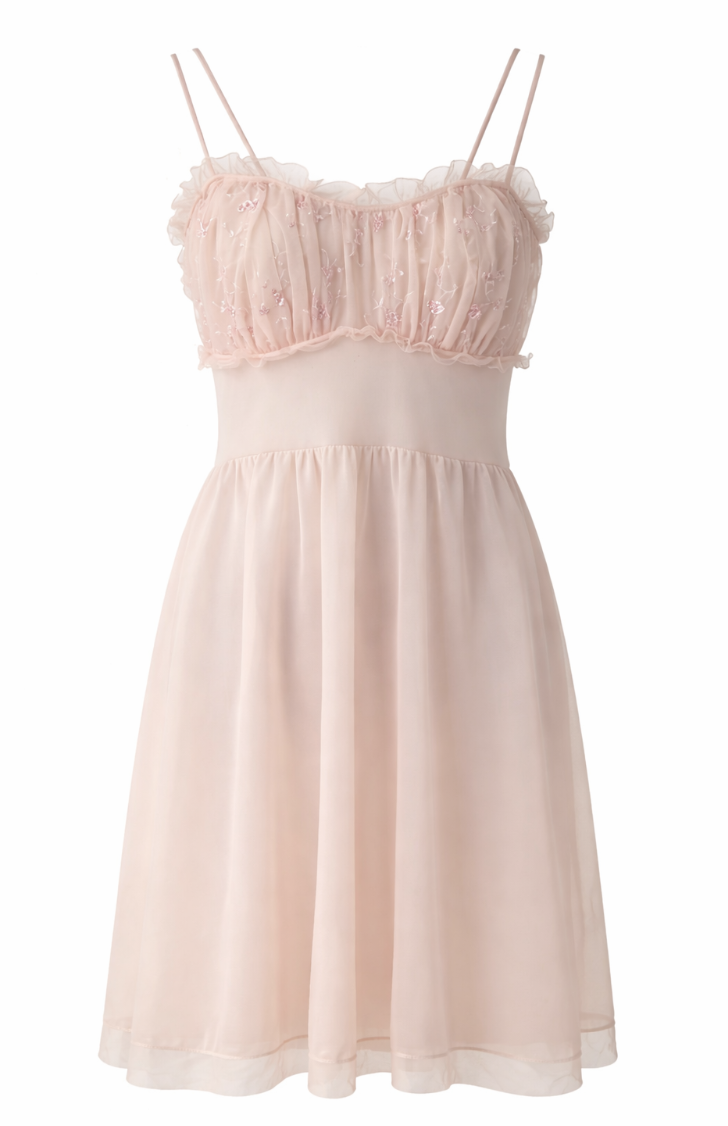 Vintage Peach Sweetheart Slip Dress
