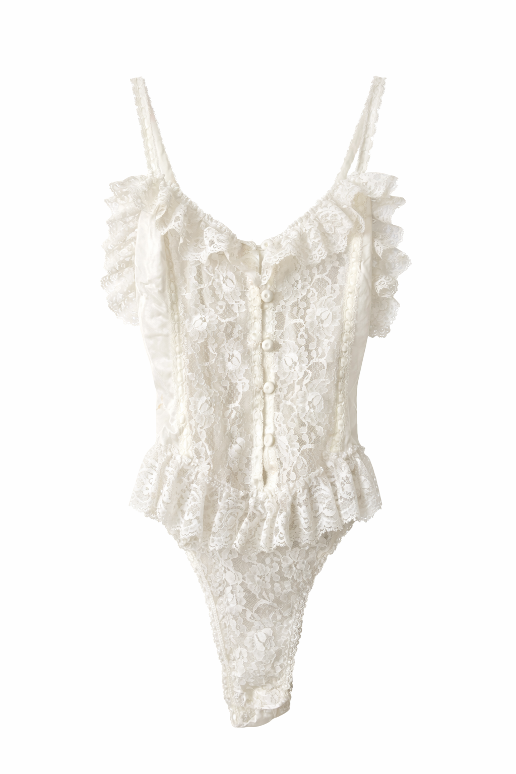 Victoria's Secret Ivory Ruffle Bodysuit