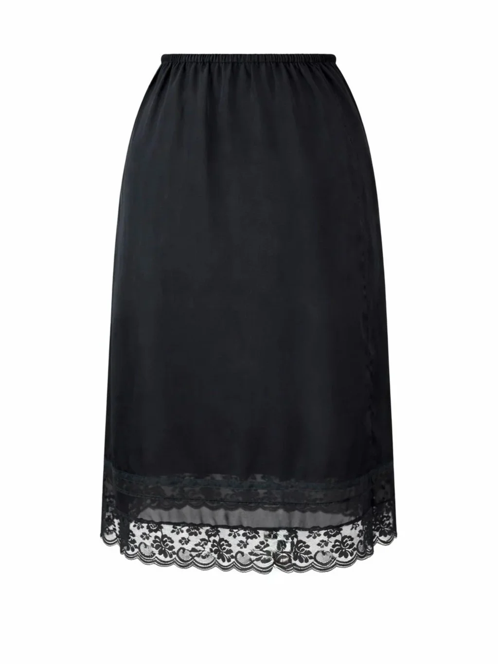 Noir Rosette Chantilly Lace Slip Skirt
