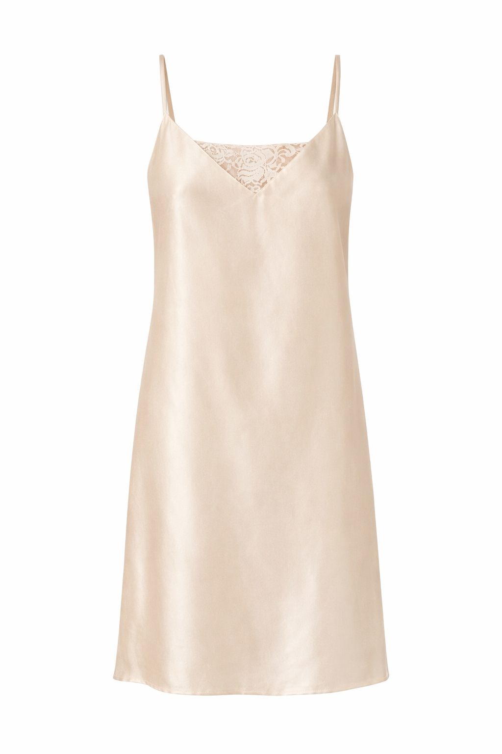 Vintage Ivory Lace Silk Slip Dress