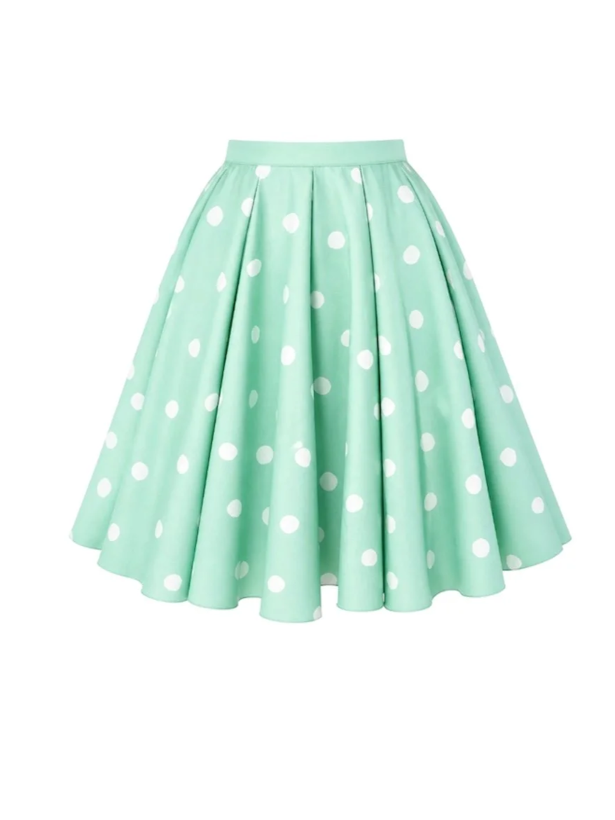 Seafoam Polka Dot Skirt