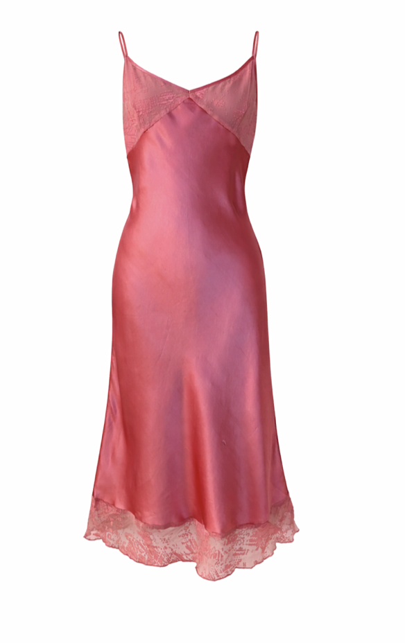 Pink Rose Silk Slip Dress