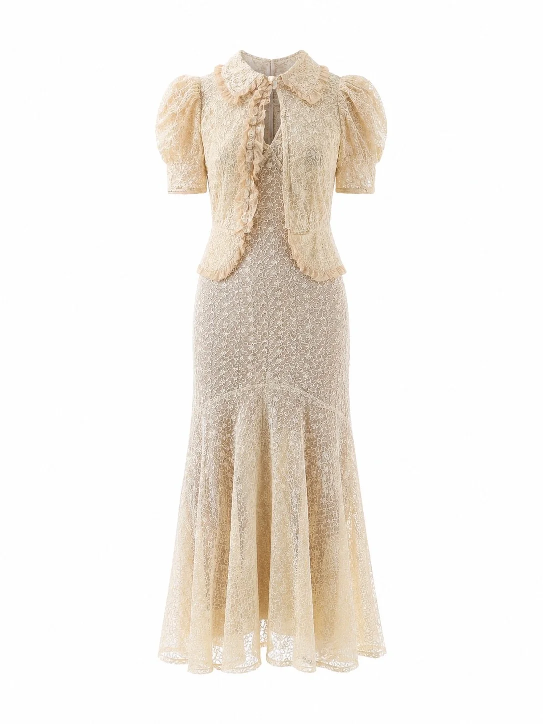 1930s Tambour Lace Dress Set
