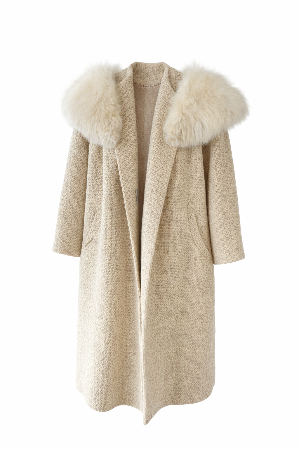 Vintage La Selle Fur Collar Wrap Coat